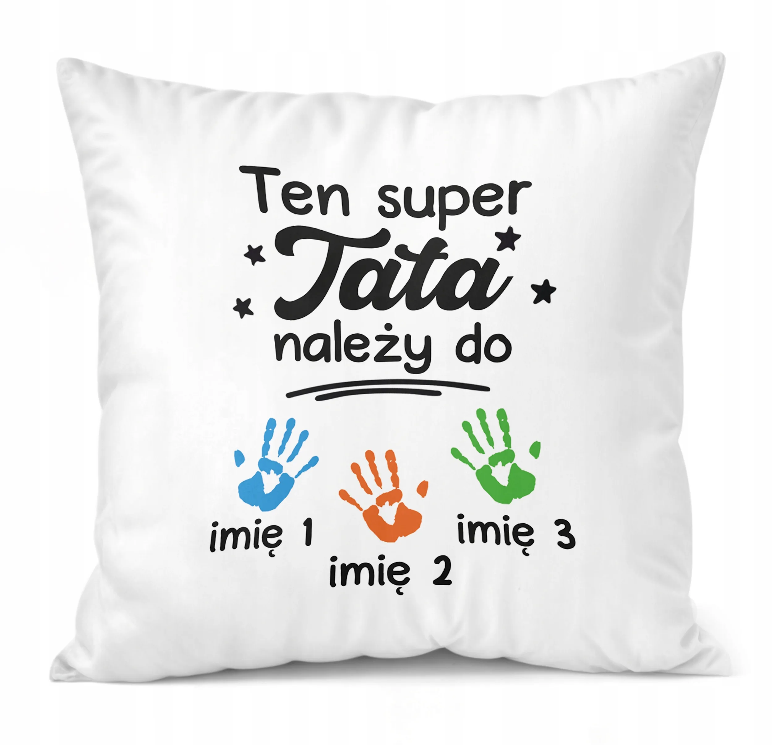 Poduszka personalizowana 38x38cm Dzień Ojca Tata Należy Do 3 Dzieci
