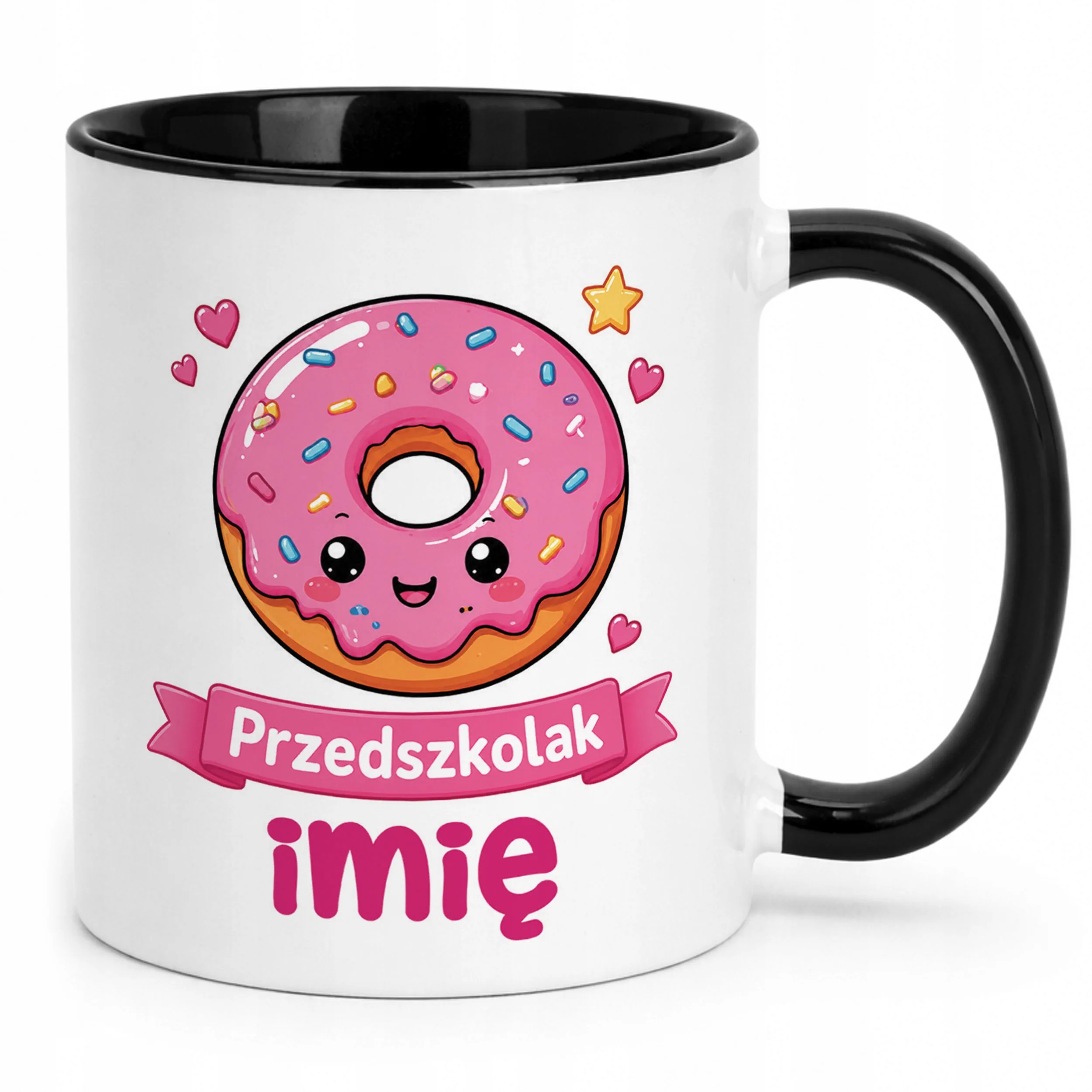 Kubek Czarny z nadrukiem personalizowany Przedszkolak Szkoła Dla Dzieci