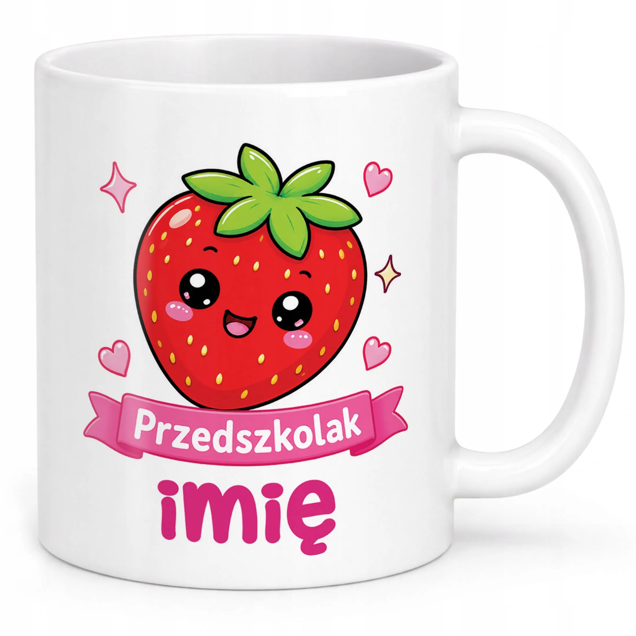 Biały Kubek z nadrukiem personalizowany Przedszkolak Szkoła Dla Dzieci