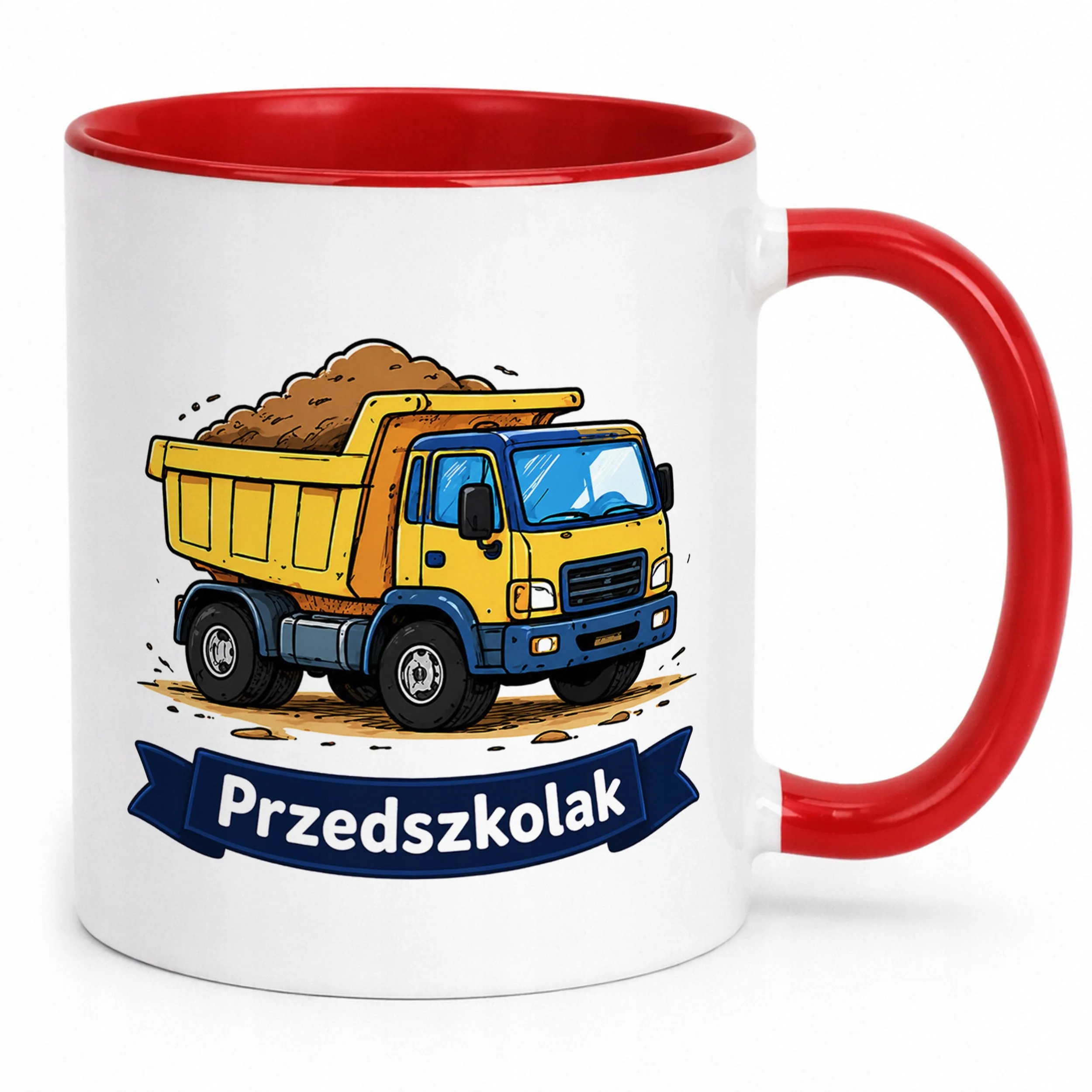 Kubek Czerwony z nadrukiem Przedszkolak Szkoła Dla Dzieci Prezent