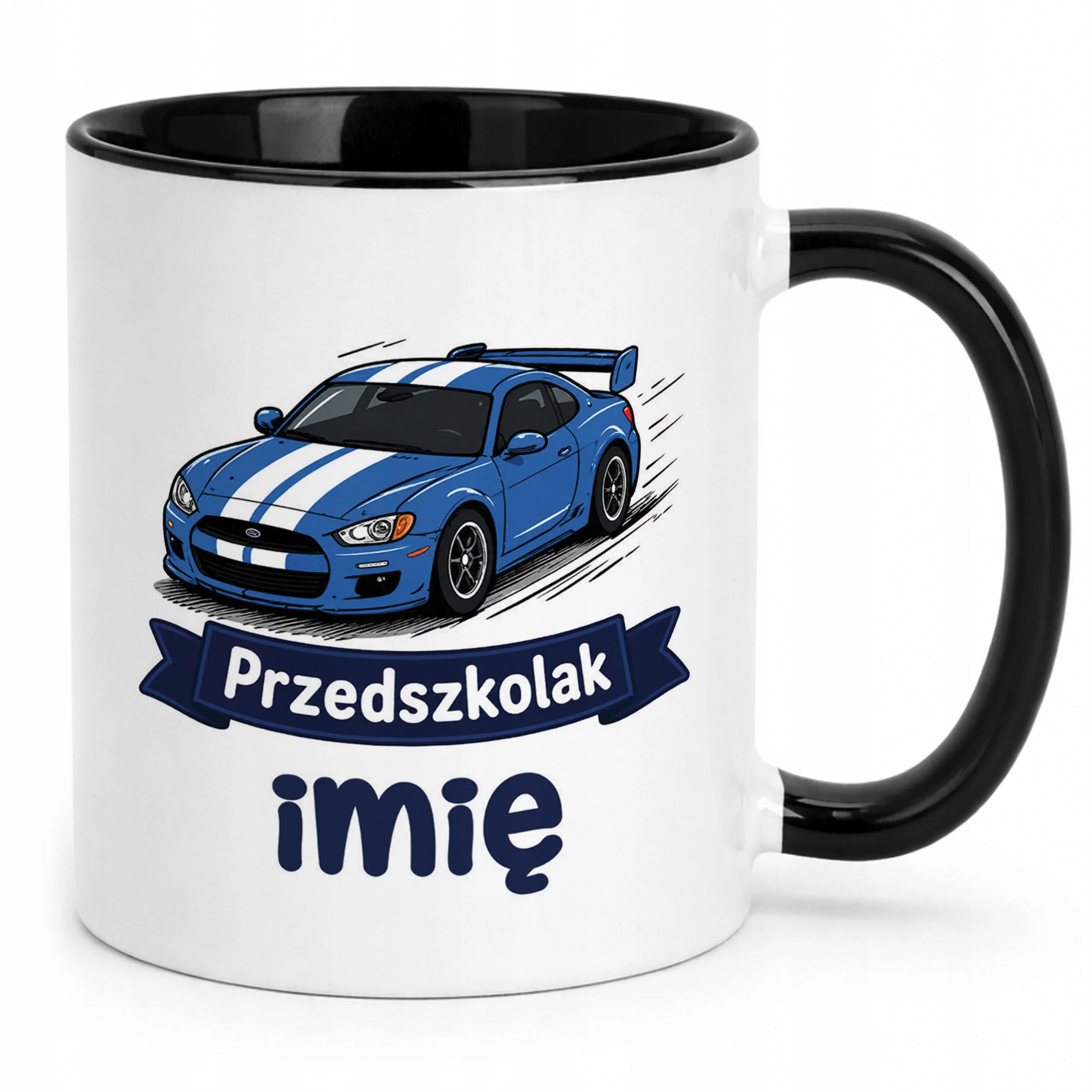 Kubek Czarny z nadrukiem personalizowany Przedszkolak Szkoła Dla Dzieci