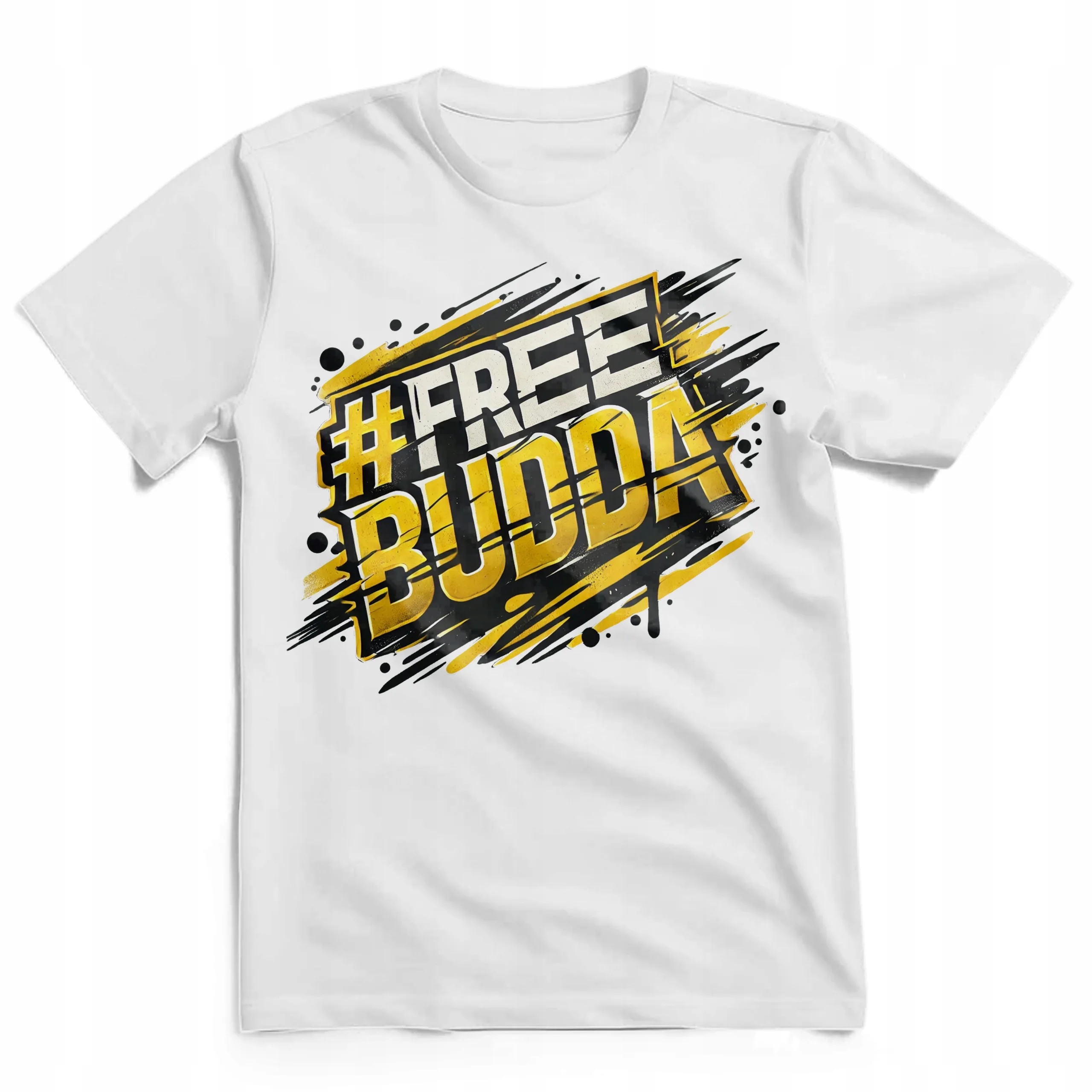 Koszulka męska biała #FreeBudda Free Budda Uwolnić Budde rozmiar L