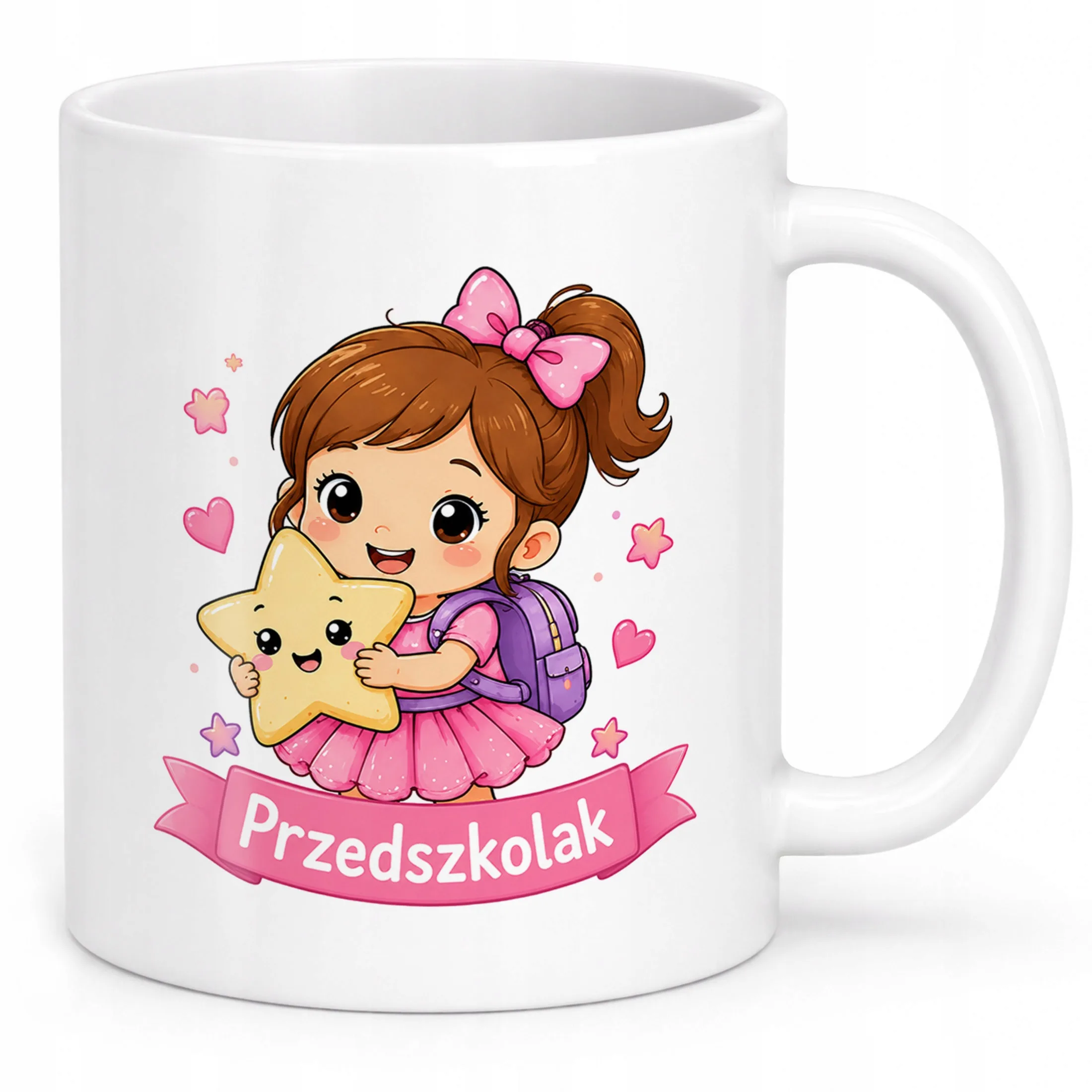 Biały Kubek z nadrukiem Przedszkolak Szkoła Dla Dzieci Prezent