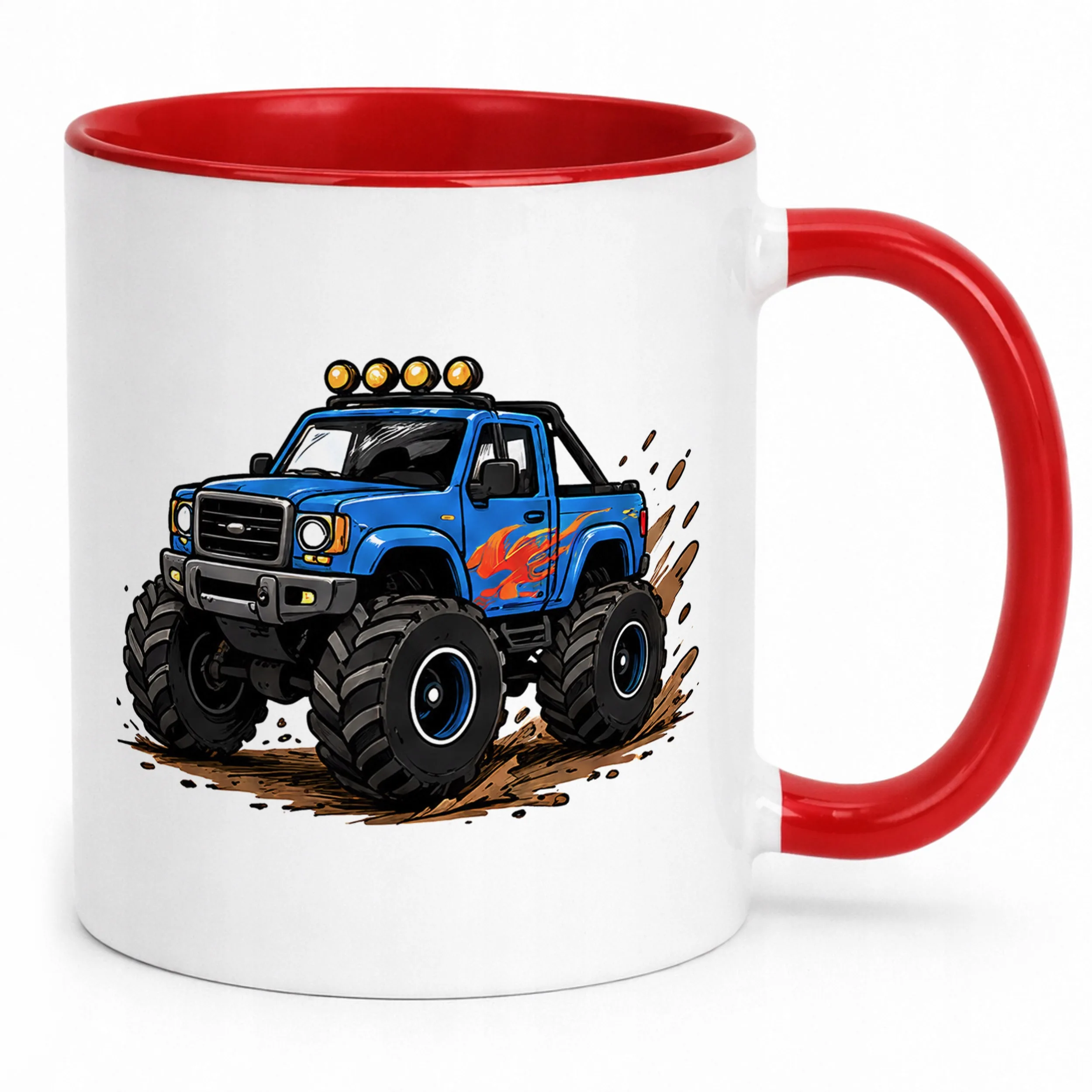 Kubek Czerwony z nadrukiem Monster Truck Dla Dzieci Prezent Upominek
