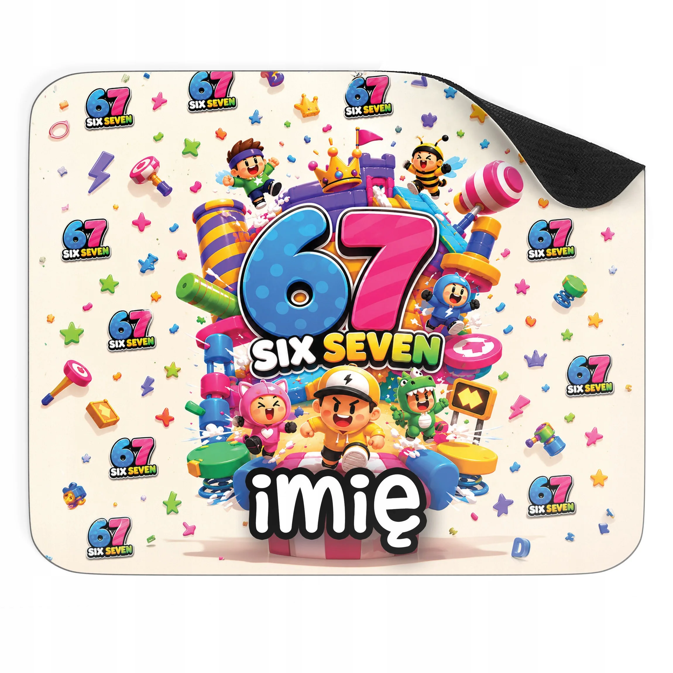 Podkładka pod mysz personalizowana z nadrukiem 67 Six Seven dla graczy