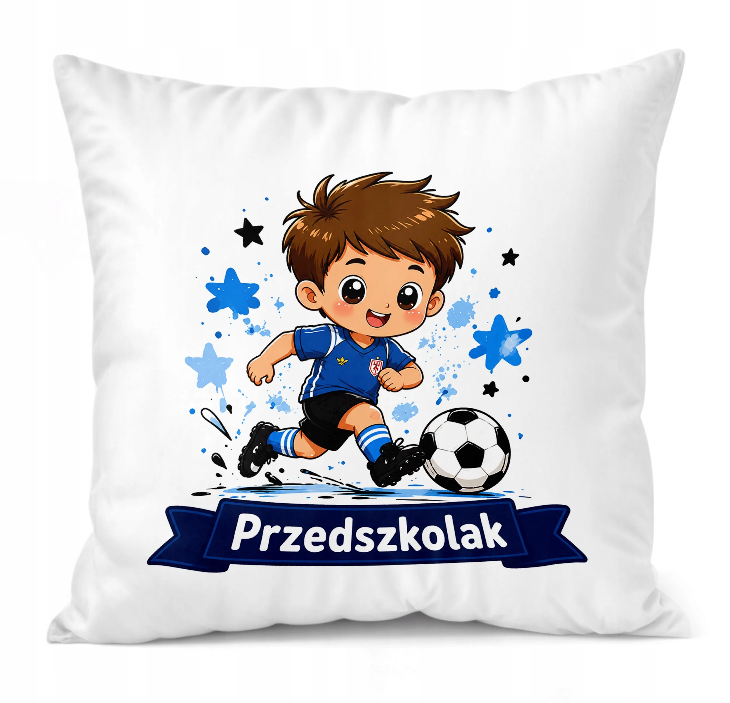 Poduszka Jasiek z nadrukiem 38x38cm Przedszkolak Dla Dzieci Prezent