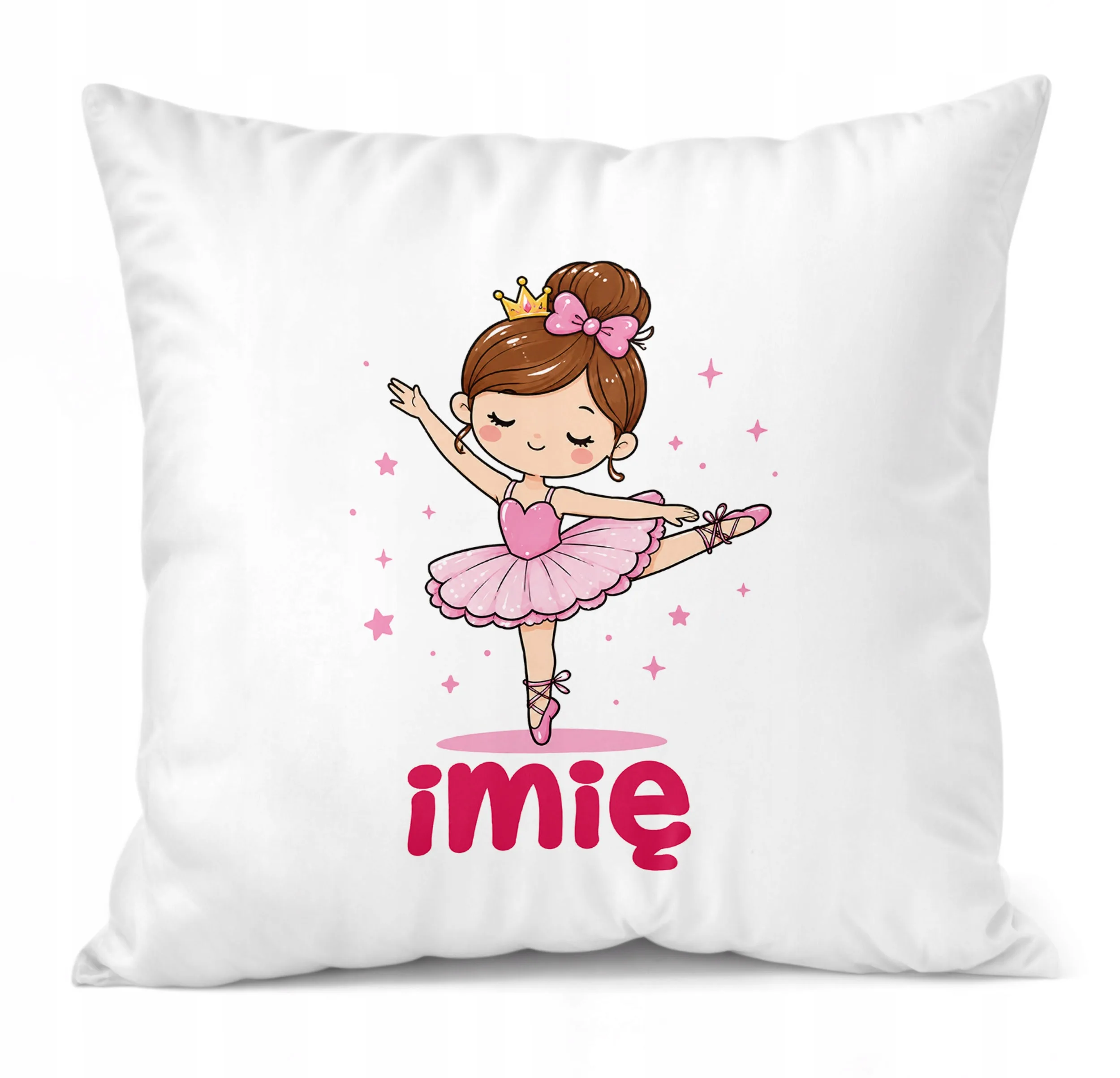 Poduszka Jasiek Personalizowana z nadrukiem 38x38cm Baletnica Prezent