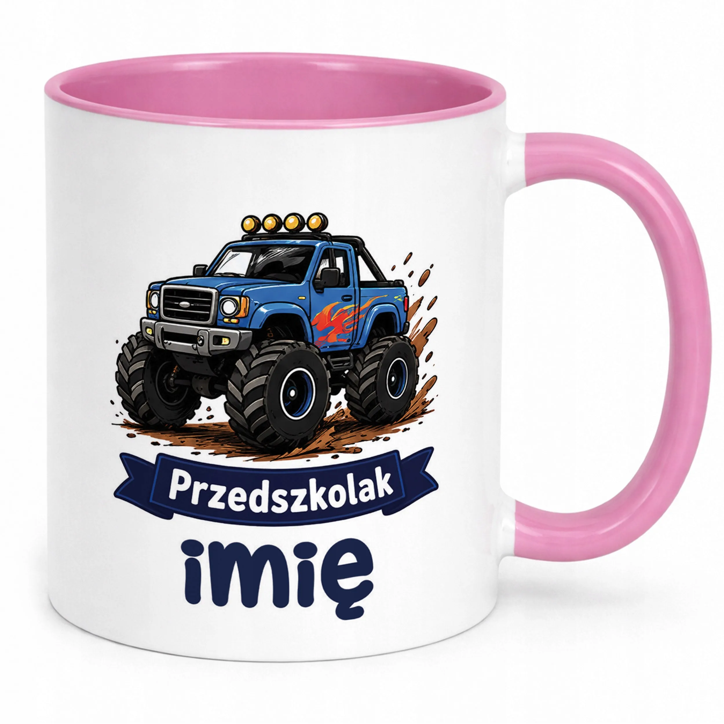 Kubek Różowy z nadrukiem personalizowany Przedszkolak Szkoła Dla Dzieci