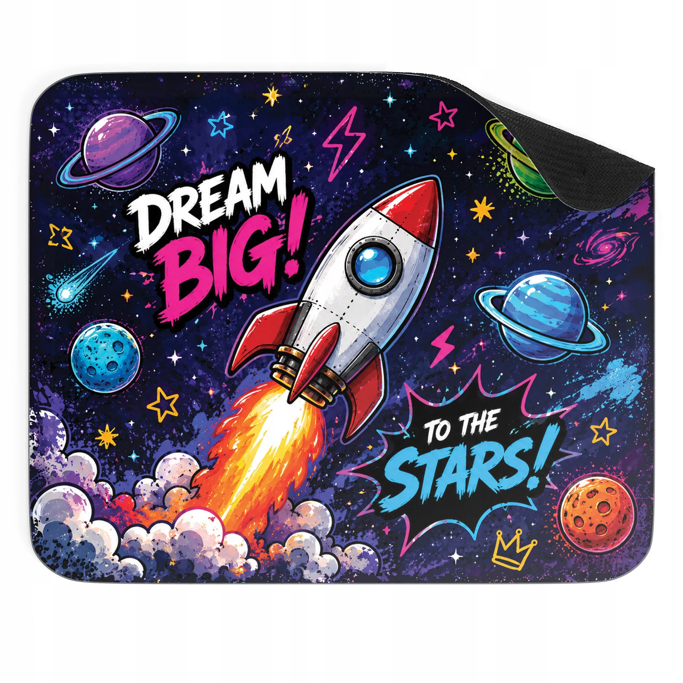 Podkładka pod mysz z nadrukiem Rakieta Kosmos dla graczy