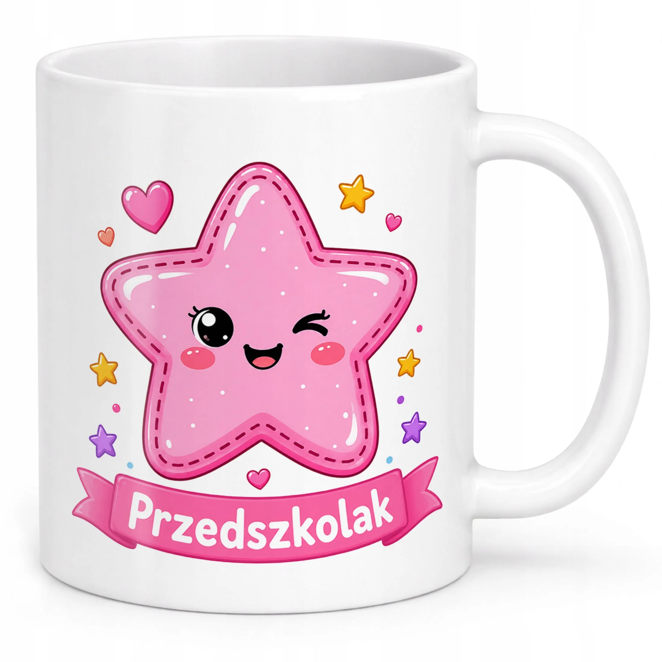 Biały Kubek z nadrukiem Przedszkolak Szkoła Dla Dzieci Prezent