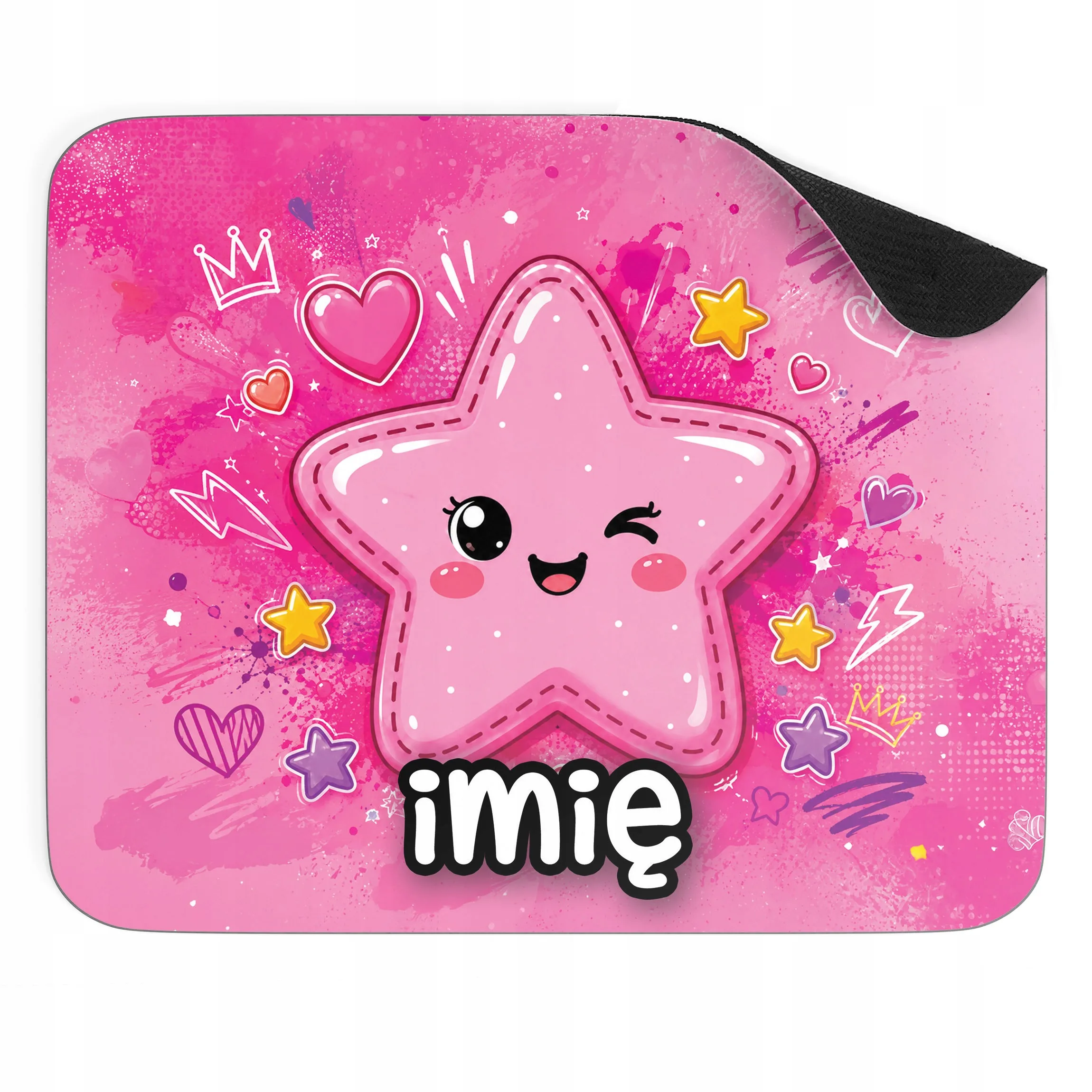 Podkładka pod mysz personalizowana z nadrukiem Kawaii gwiazdka dla graczy