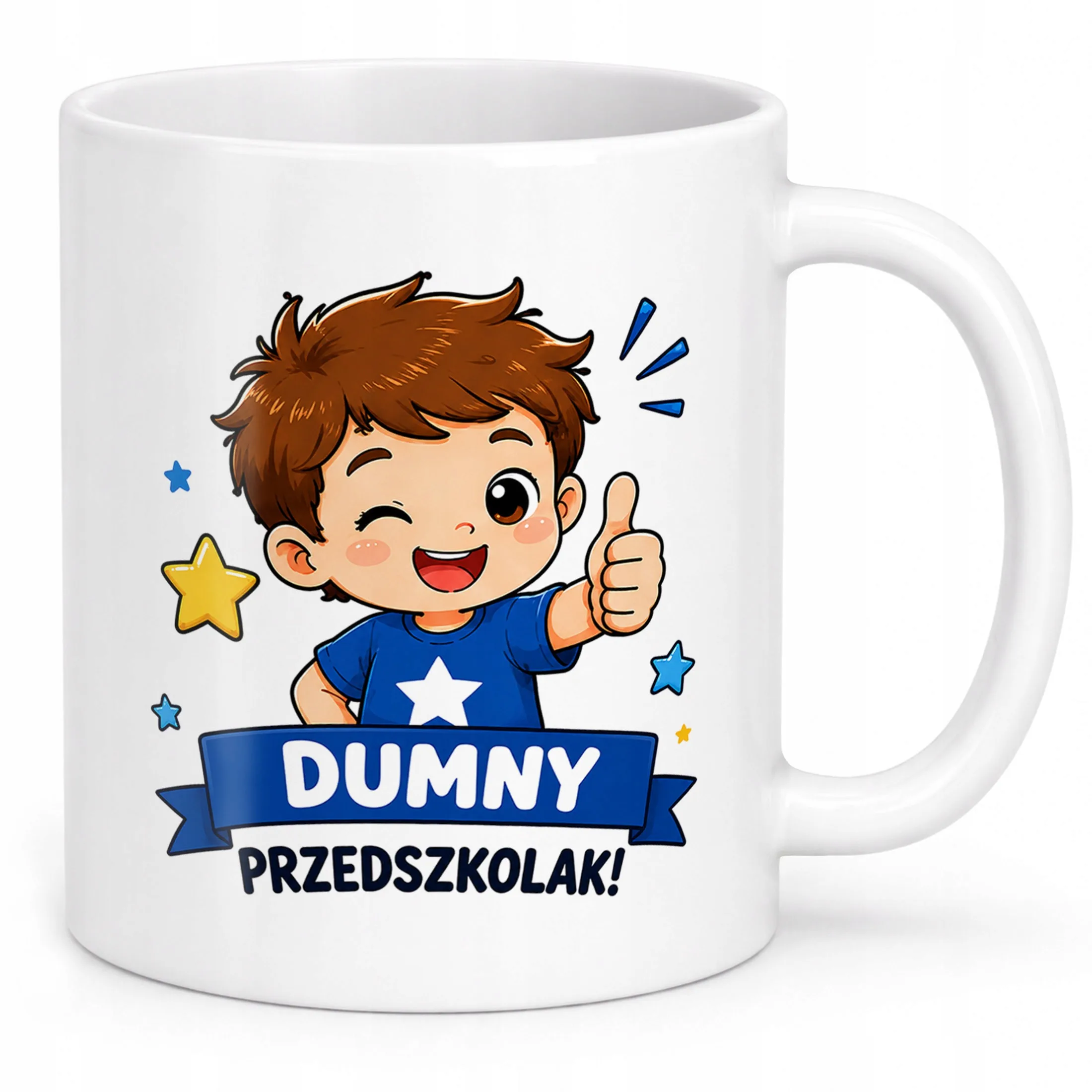 Biały Kubek z nadrukiem Przedszkolak Szkoła Dla Dzieci Prezent