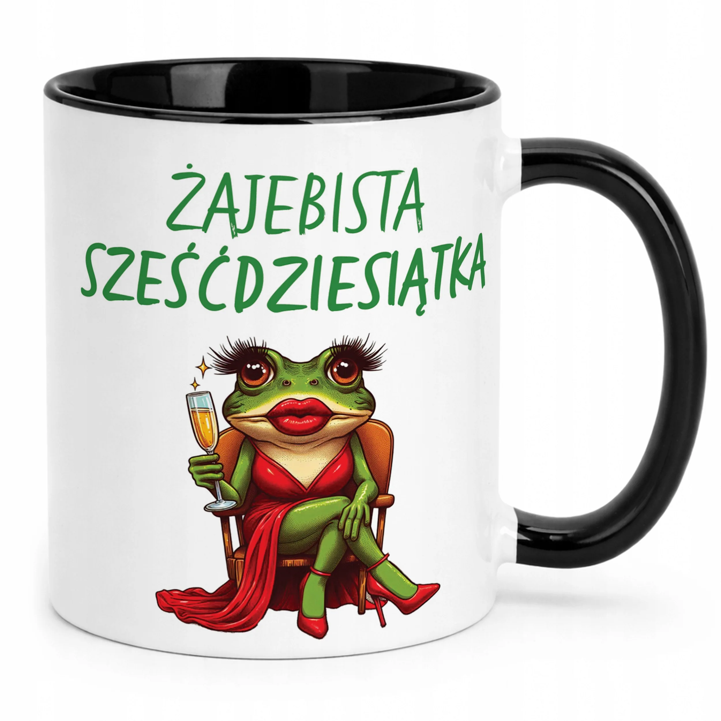 Kubek Czarny Żajebista 60 Dla Kobiety Na Urodziny Prezent