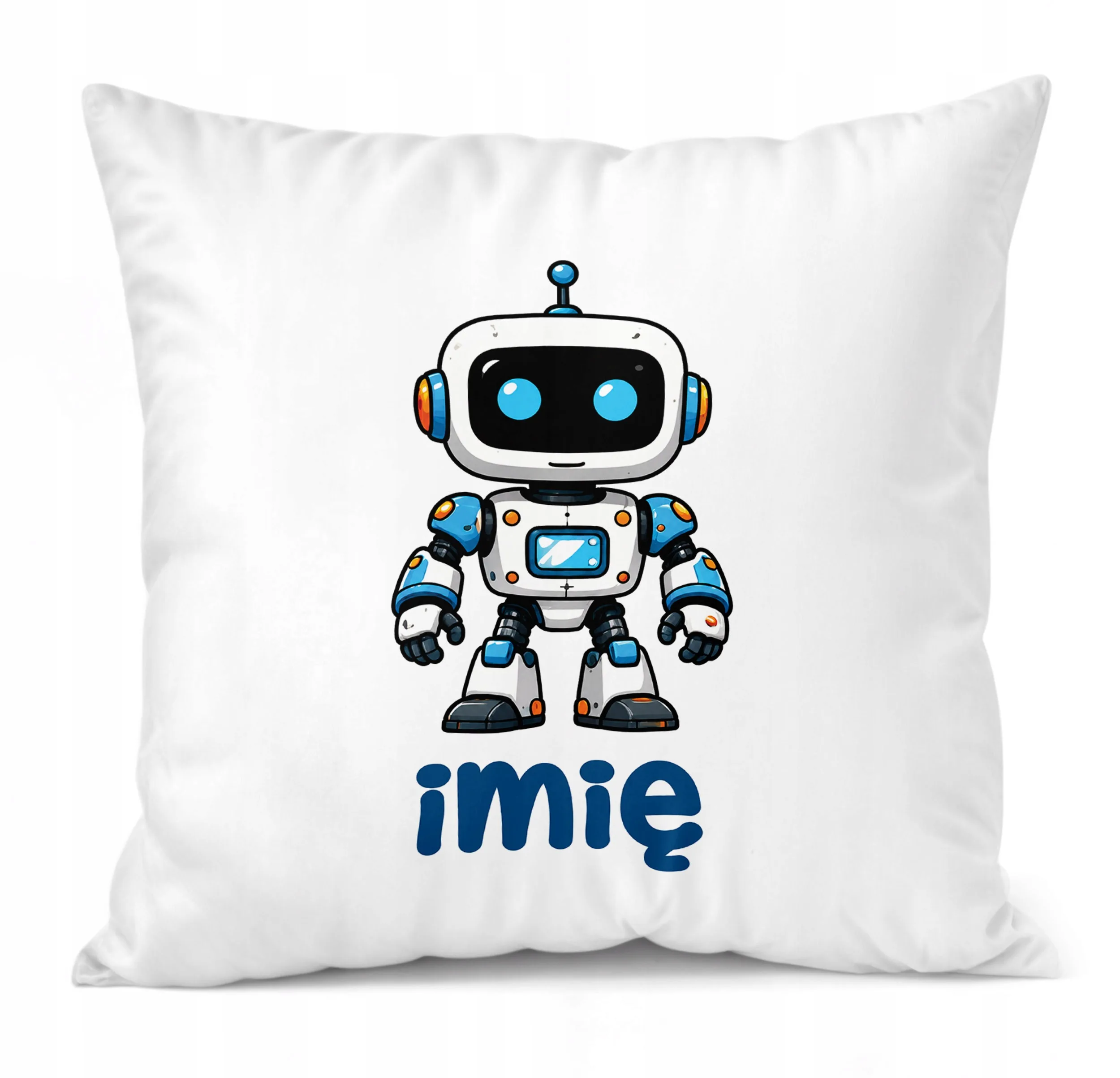 Poduszka Jasiek Personalizowana z nadrukiem 38x38cm Robot Prezent
