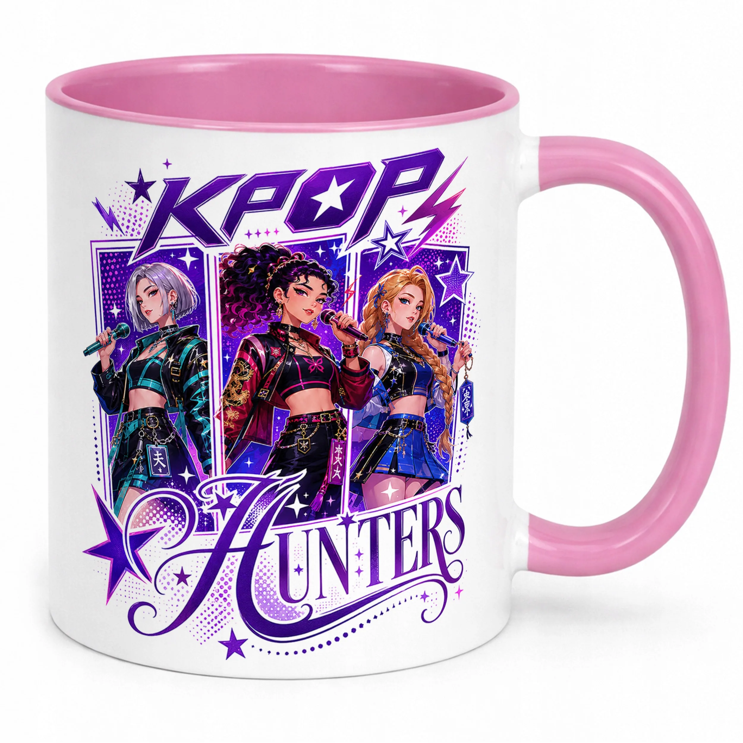 Kubek Różowy z nadrukiem ŁOWCZYNIE KPOP Dla Dzieci Prezent Upominek