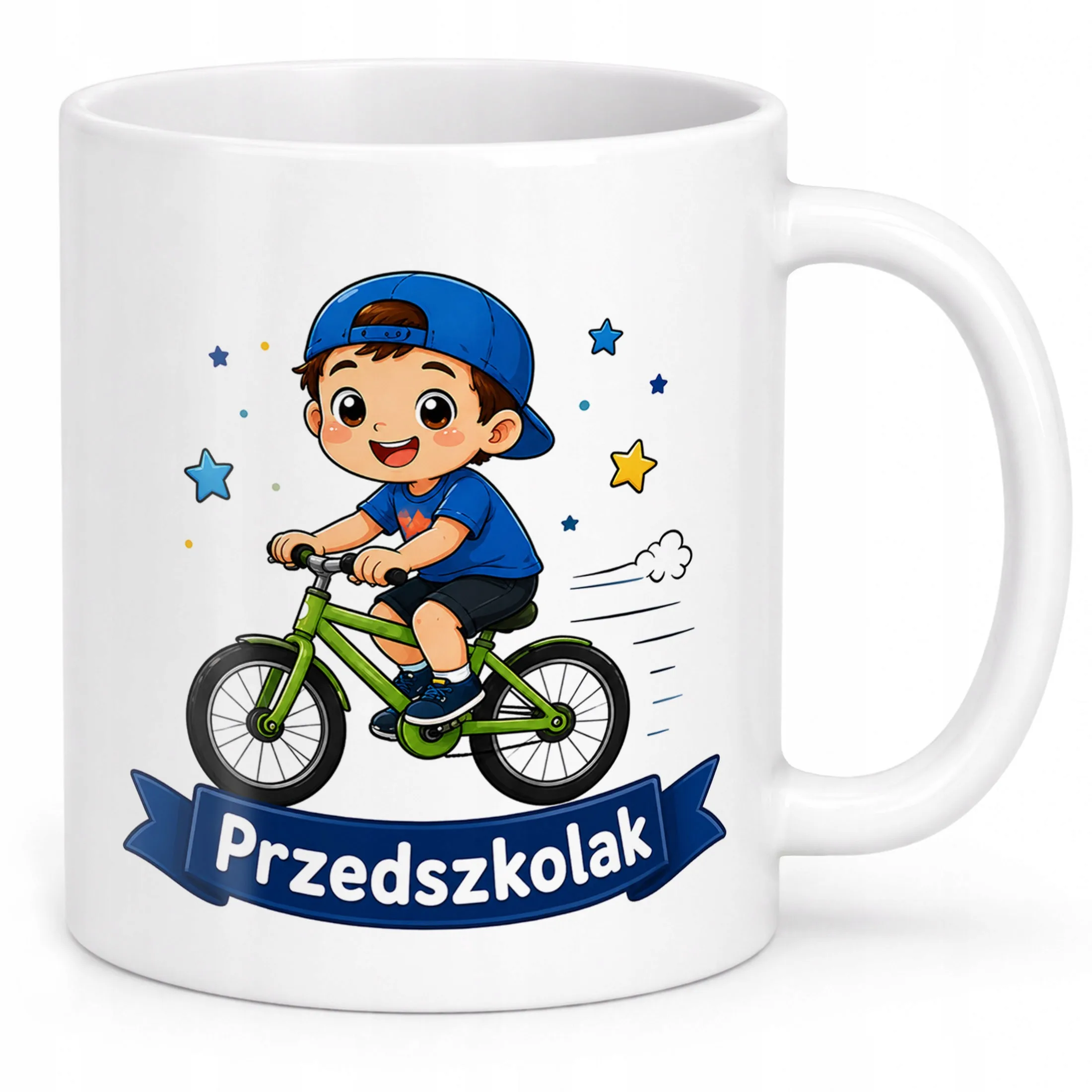 Biały Kubek z nadrukiem Przedszkolak Szkoła Dla Dzieci Prezent