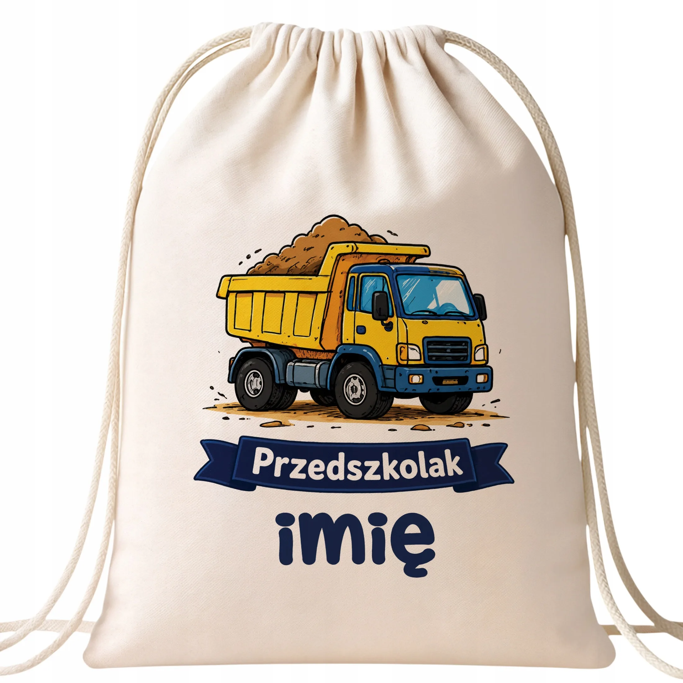 Plecak Worek Personalizowany Przedszkolak z Nadrukiem Bawełniany Szkolny