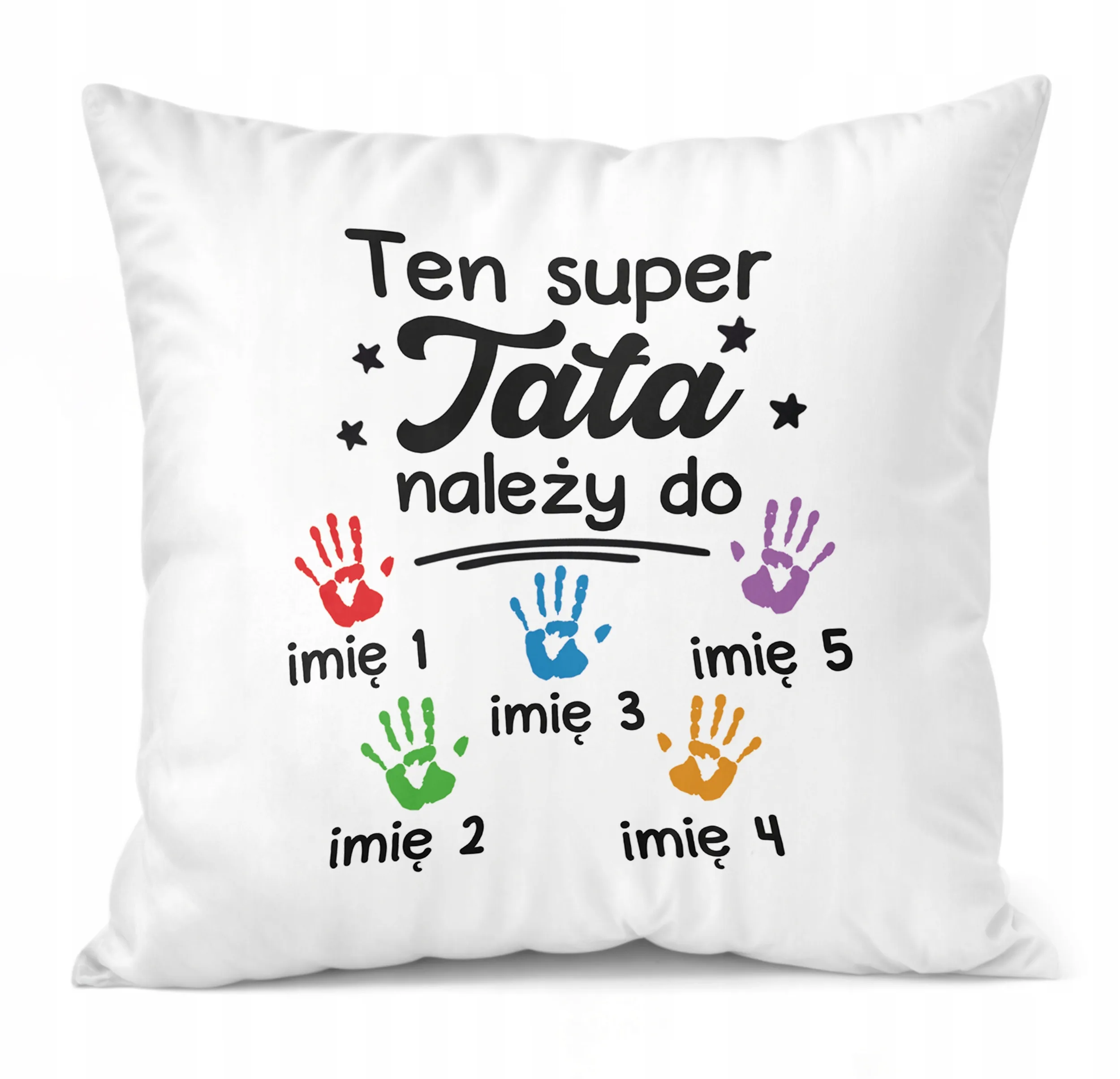 Poduszka personalizowana 38x38cm Dzień Ojca Tata Należy Do 5 Dzieci