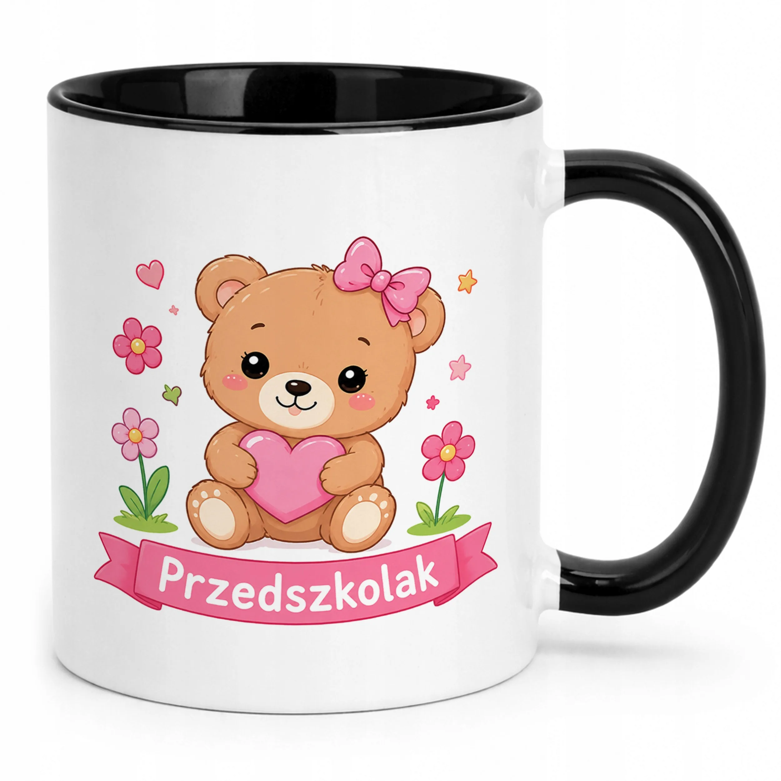 Kubek Czarny z nadrukiem Przedszkolak Szkoła Dla Dzieci Prezent