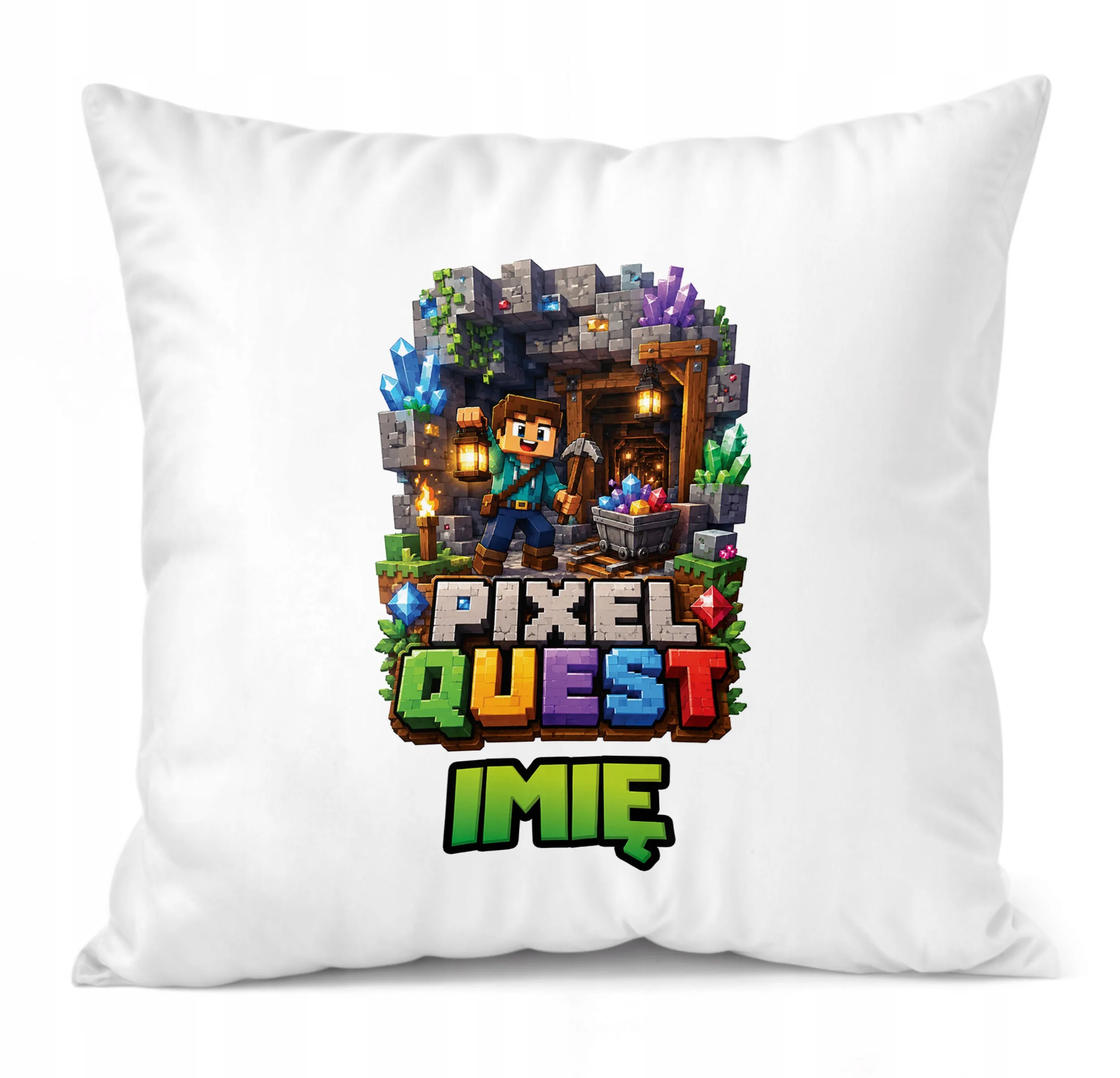 Poduszka Jasiek Personalizowana z nadrukiem 38x38cm PIXEL Gra Prezent