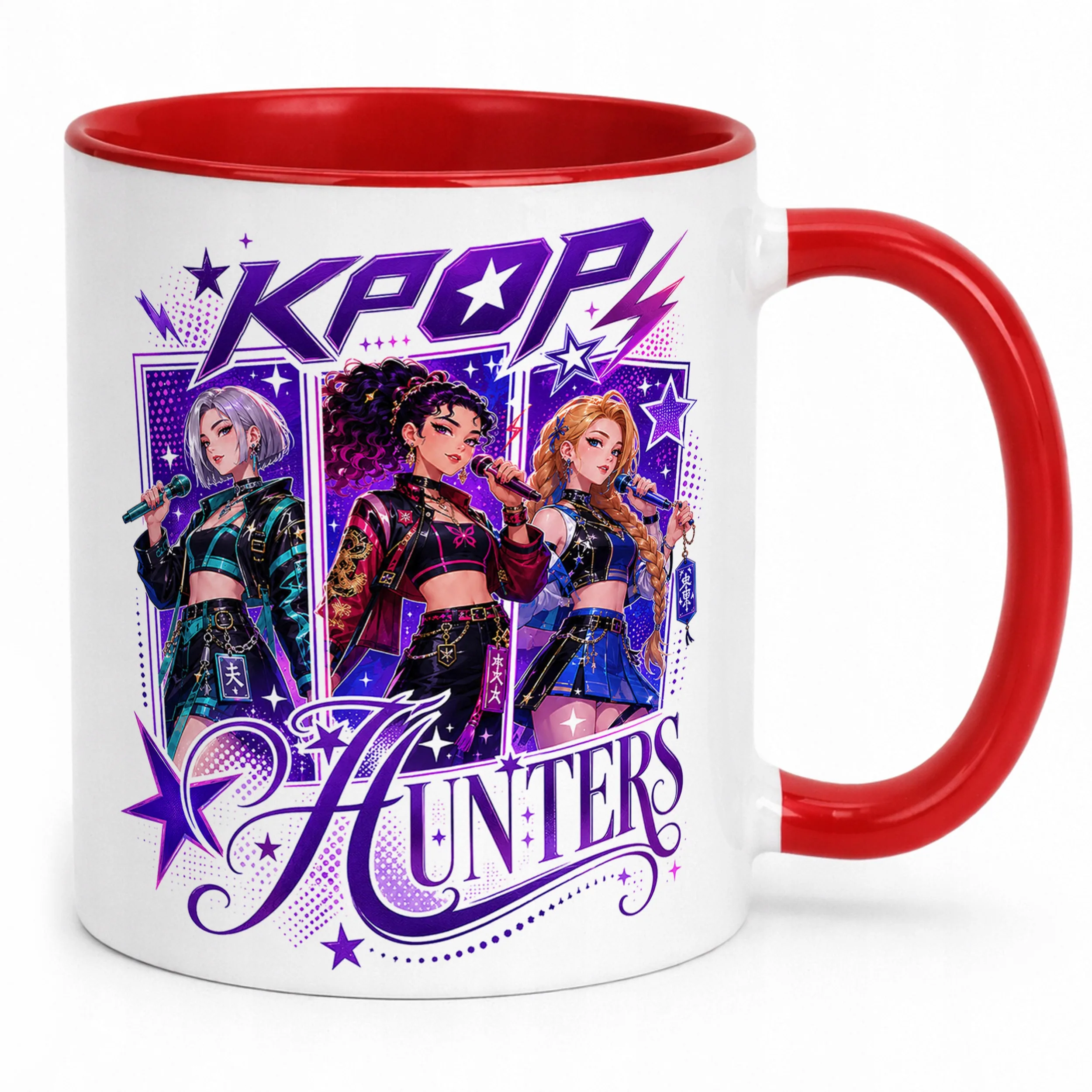 Kubek Czerwony z nadrukiem ŁOWCZYNIE KPOP Dla Dzieci Prezent Upominek