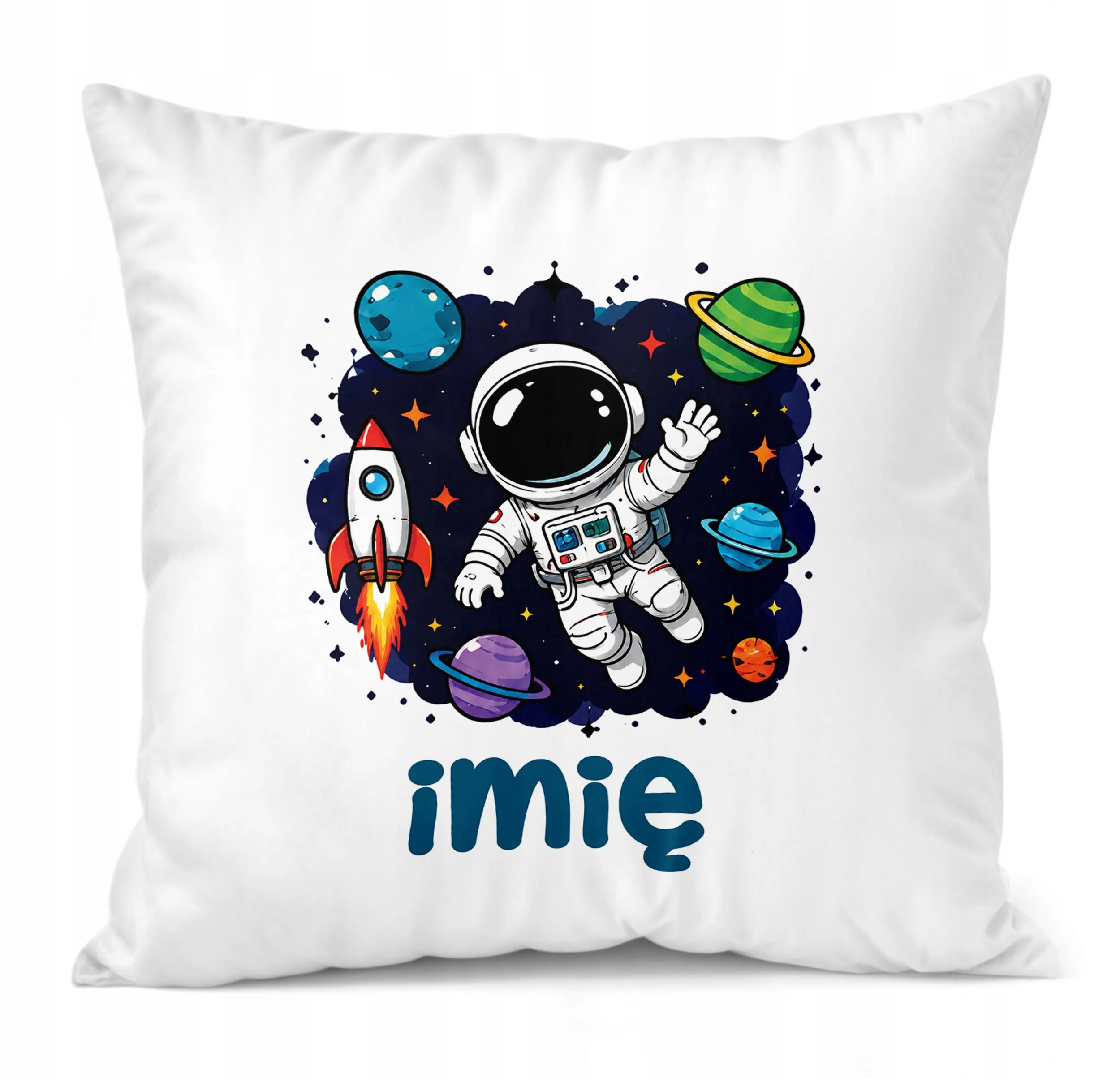 Poduszka Jasiek Personalizowana z nadrukiem 38x38cm Kosmonauta Prezent