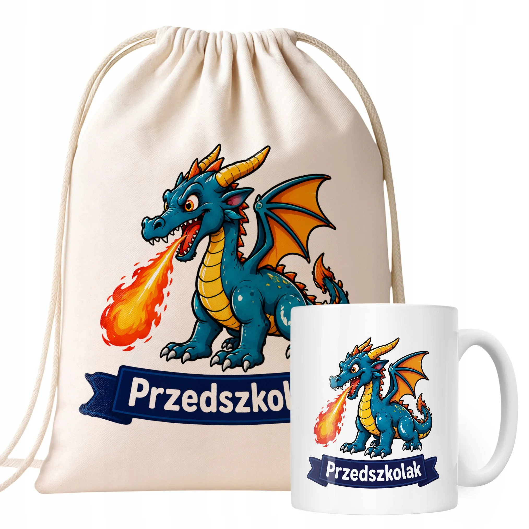 Zestaw Plecak Worek Kubek Z Nadrukiem Przedszkolak Szkoła Dla Dzieci