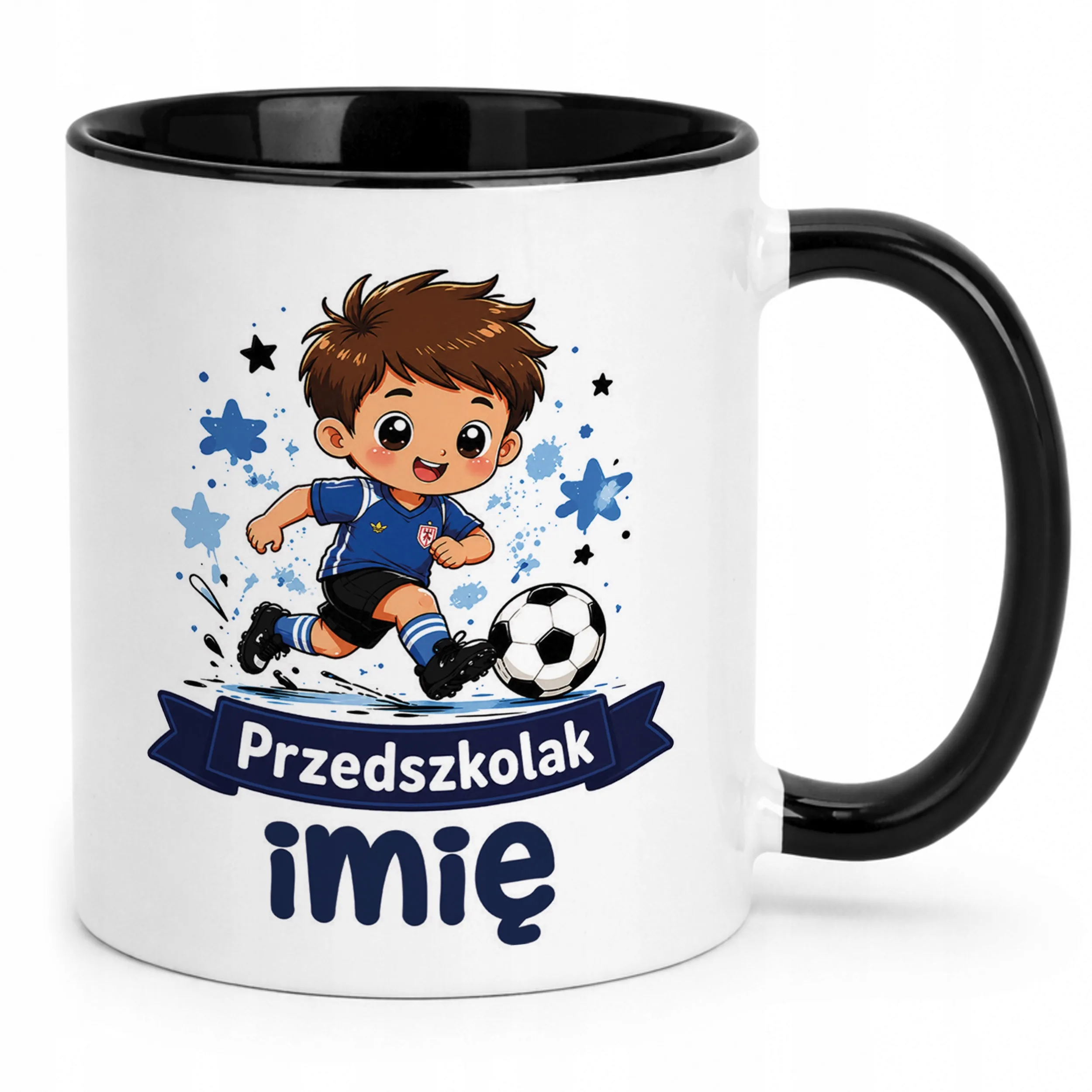 Kubek Czarny z nadrukiem personalizowany Przedszkolak Szkoła Dla Dzieci