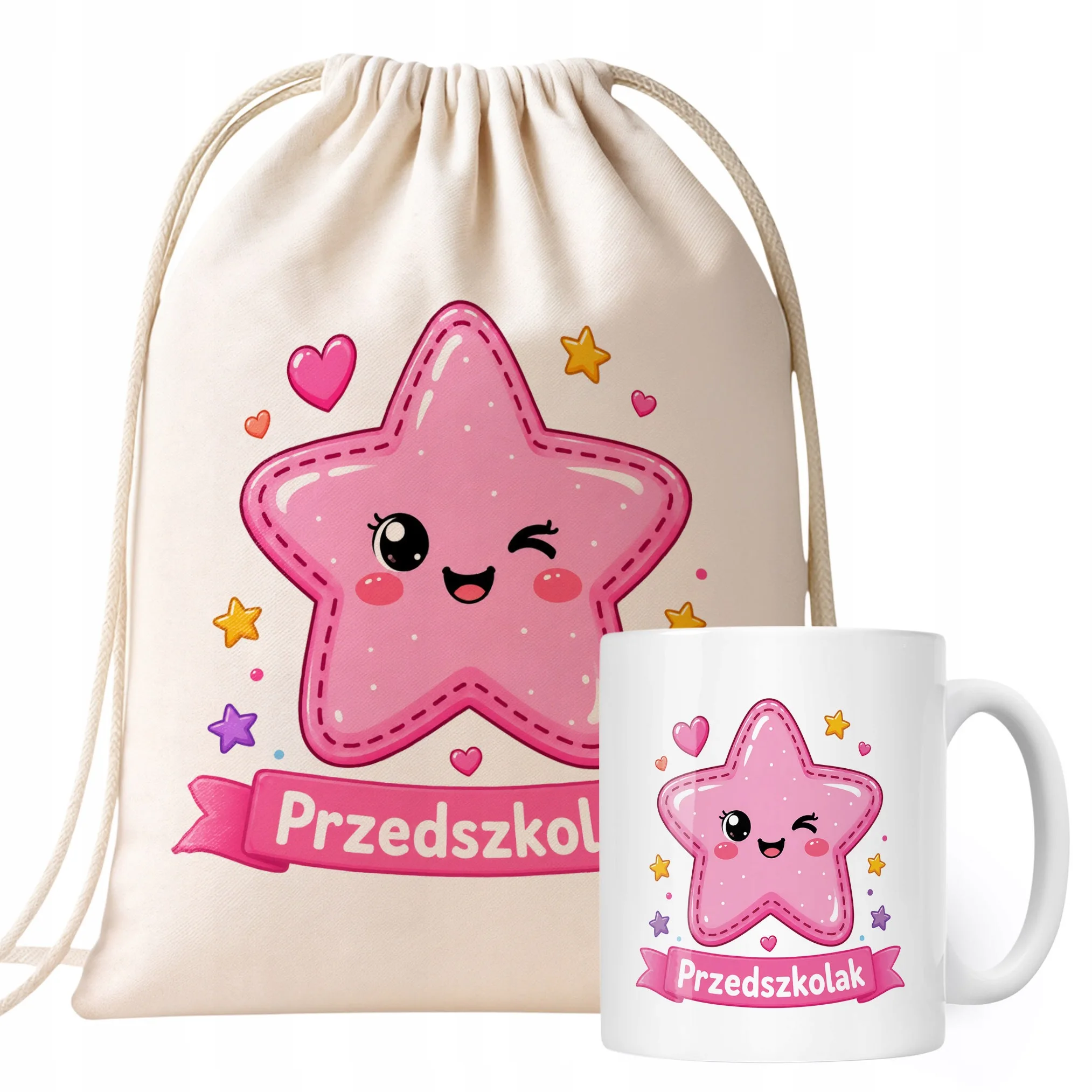 Zestaw Plecak Worek Kubek Z Nadrukiem Przedszkolak Szkoła Dla Dzieci