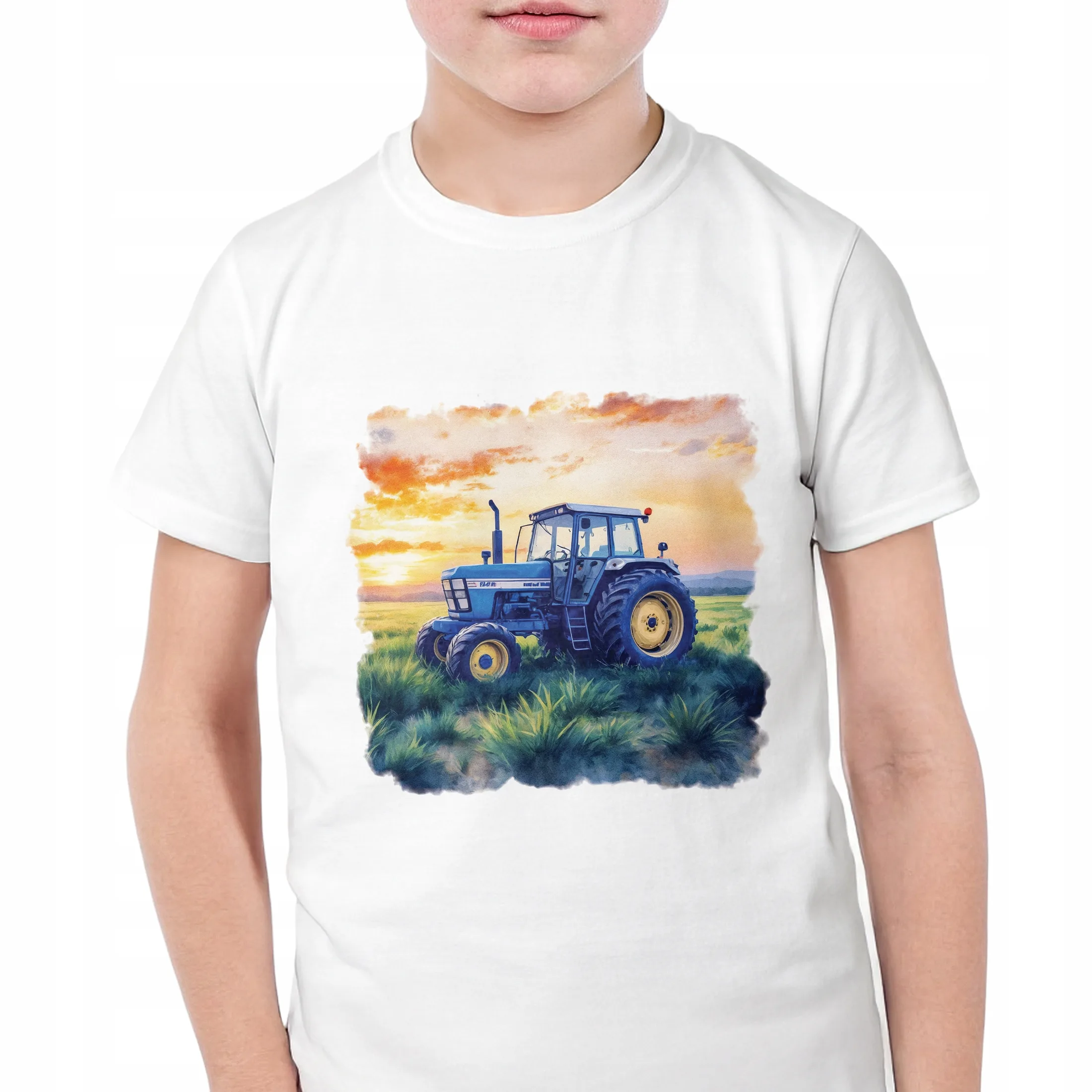 Koszulka biała dziecięca Dla Fanów Traktorów Rolników Traktor r. 116