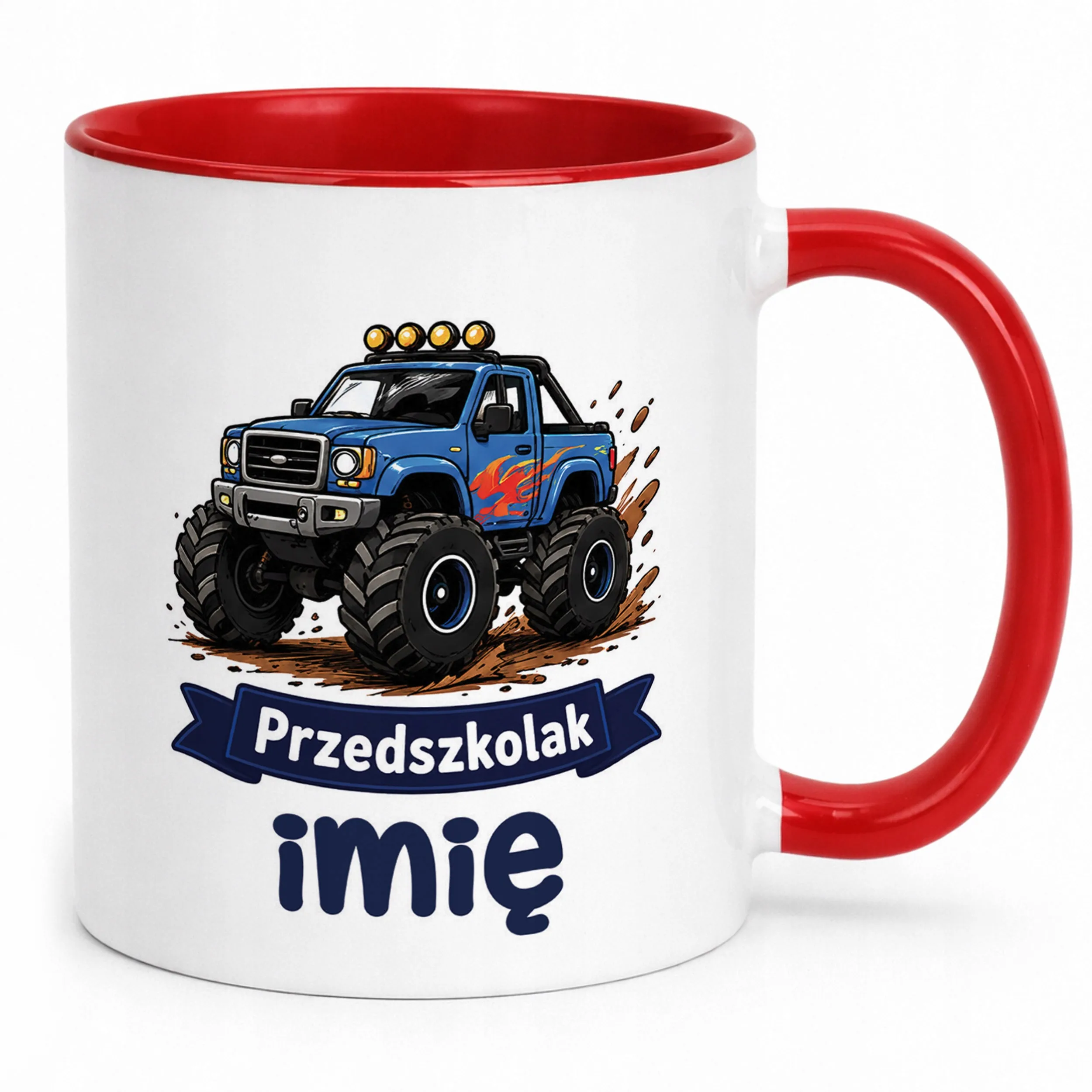 Kubek Czerwony z nadrukiem personalizowany Przedszkolak Szkoła Dla Dzieci