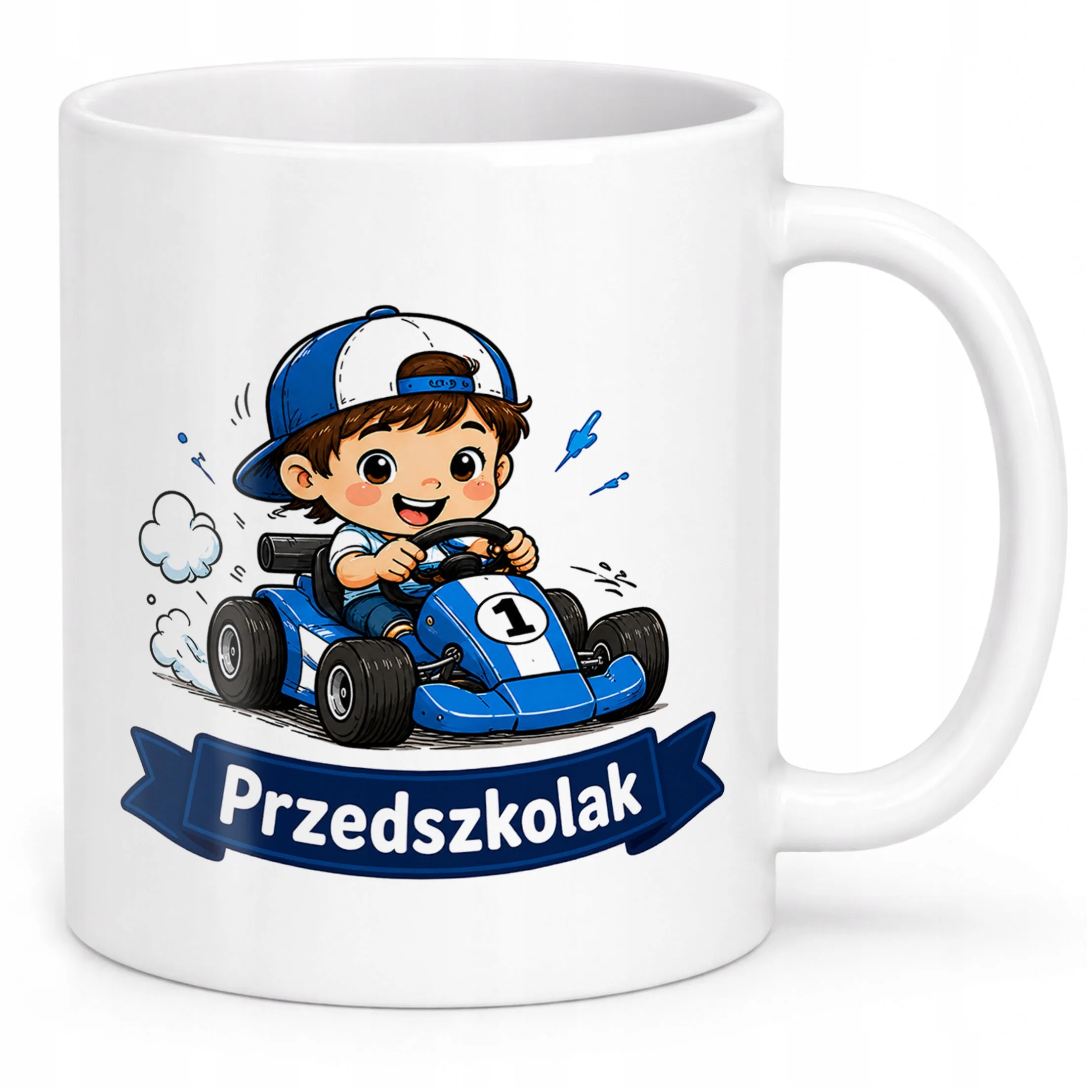 Biały Kubek z nadrukiem Przedszkolak Szkoła Dla Dzieci Prezent