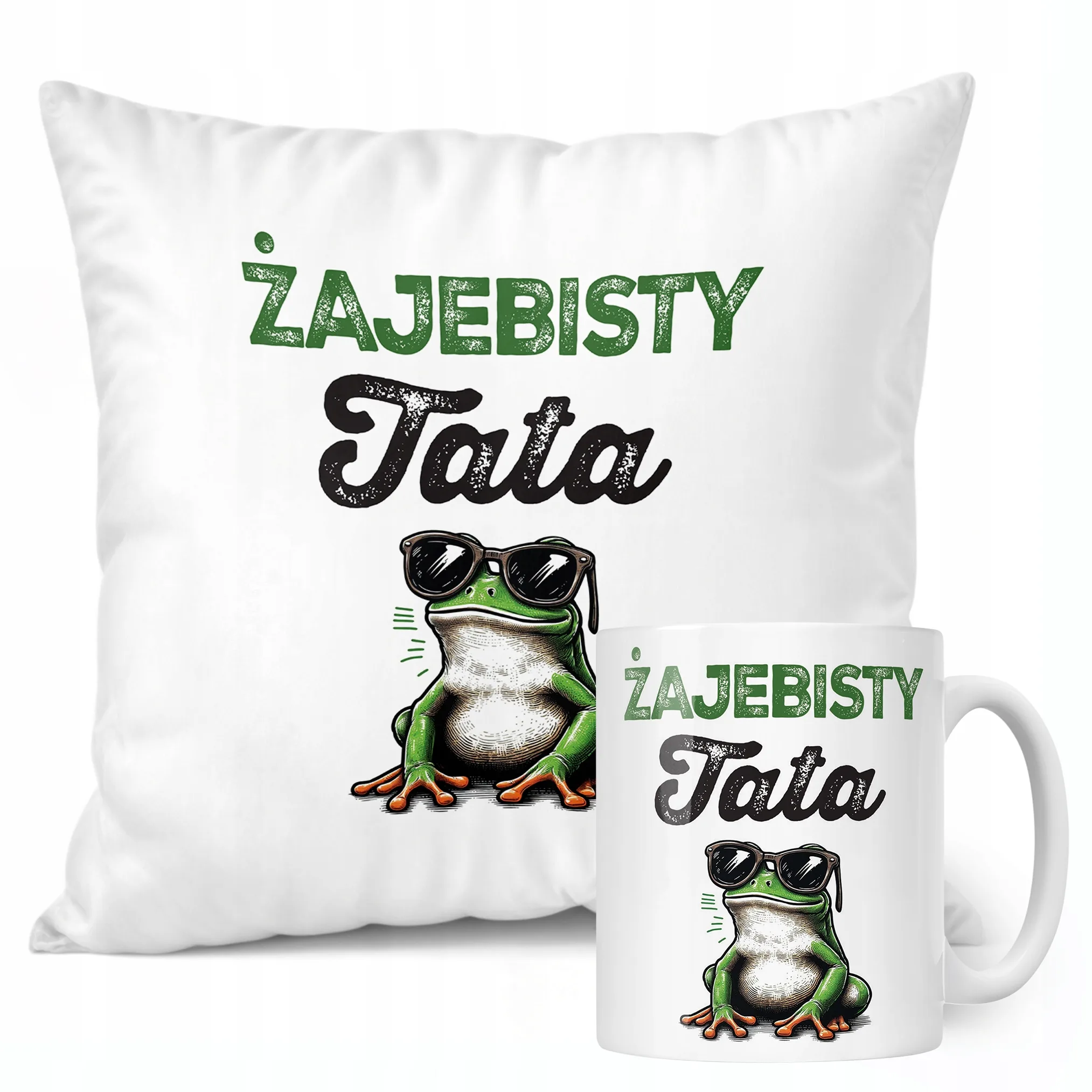 Zestaw Kubek + Poduszka Dzień Ojca Dla Taty Żajebisty Tata Prezent