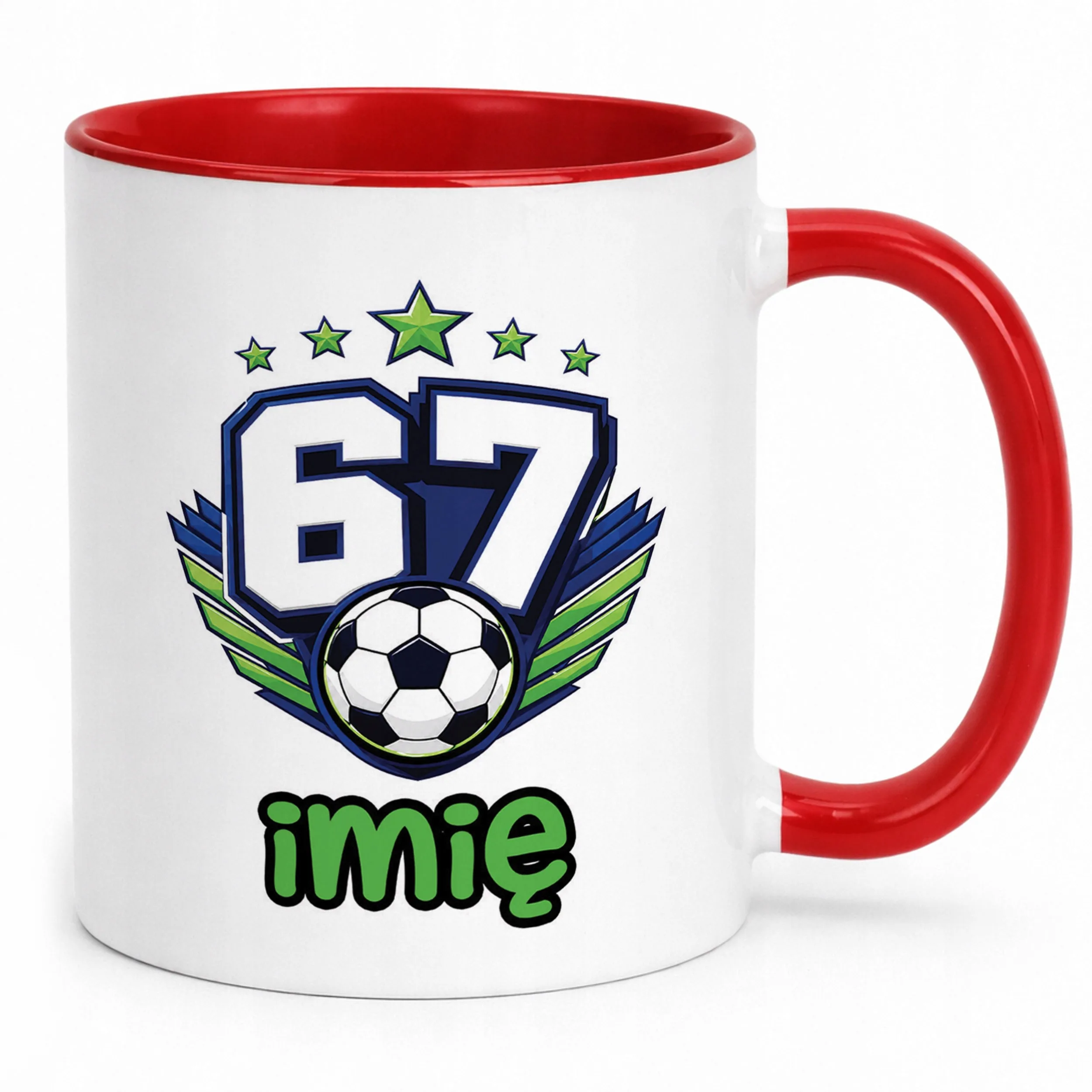 Kubek Czerwony z nadrukiem personalizowany 67 SIX SEVEN Dla Dzieci Prezent