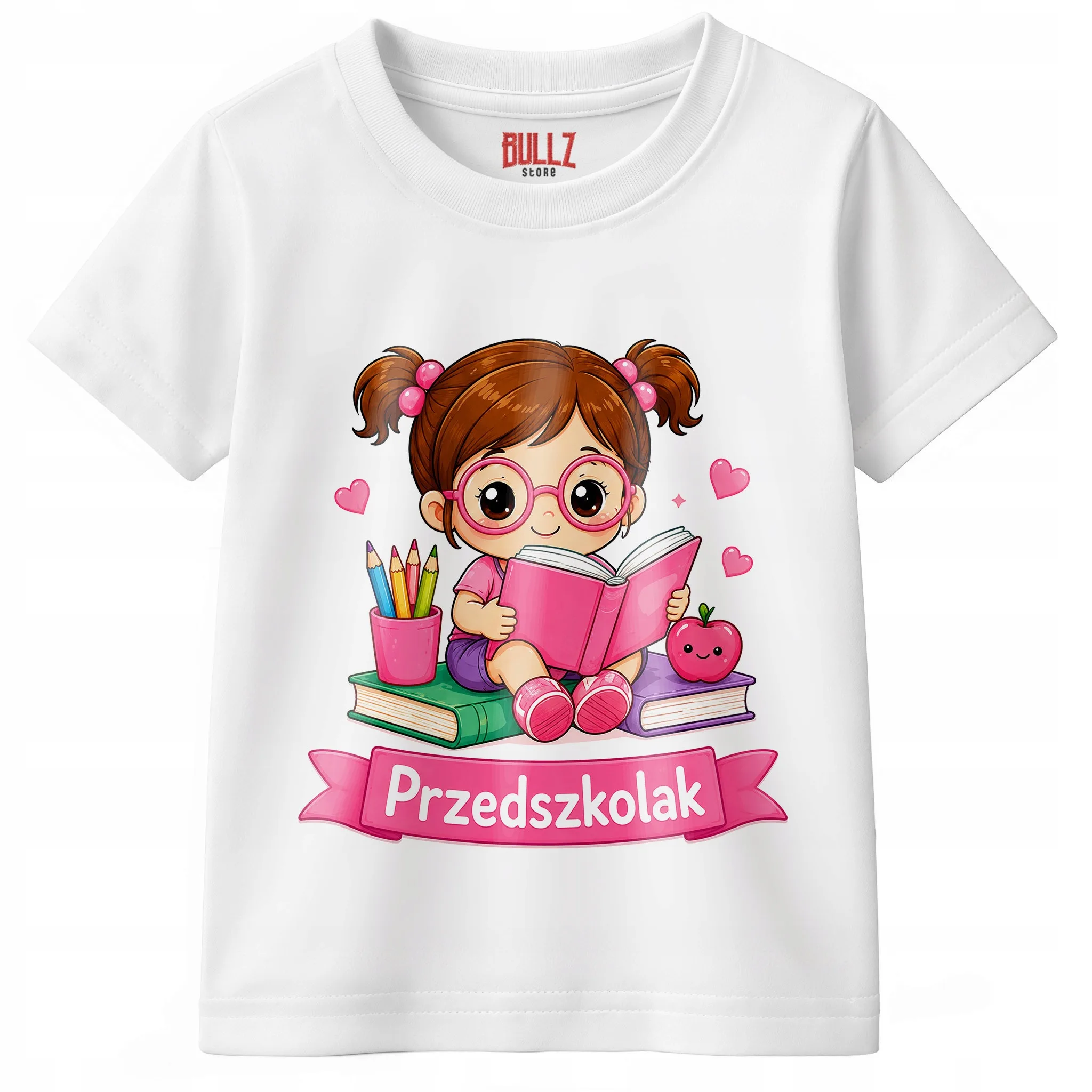Koszulka Dziecięca Biała Z Nadrukiem Przedszkolak Dla Dzieci Prezent r. 116