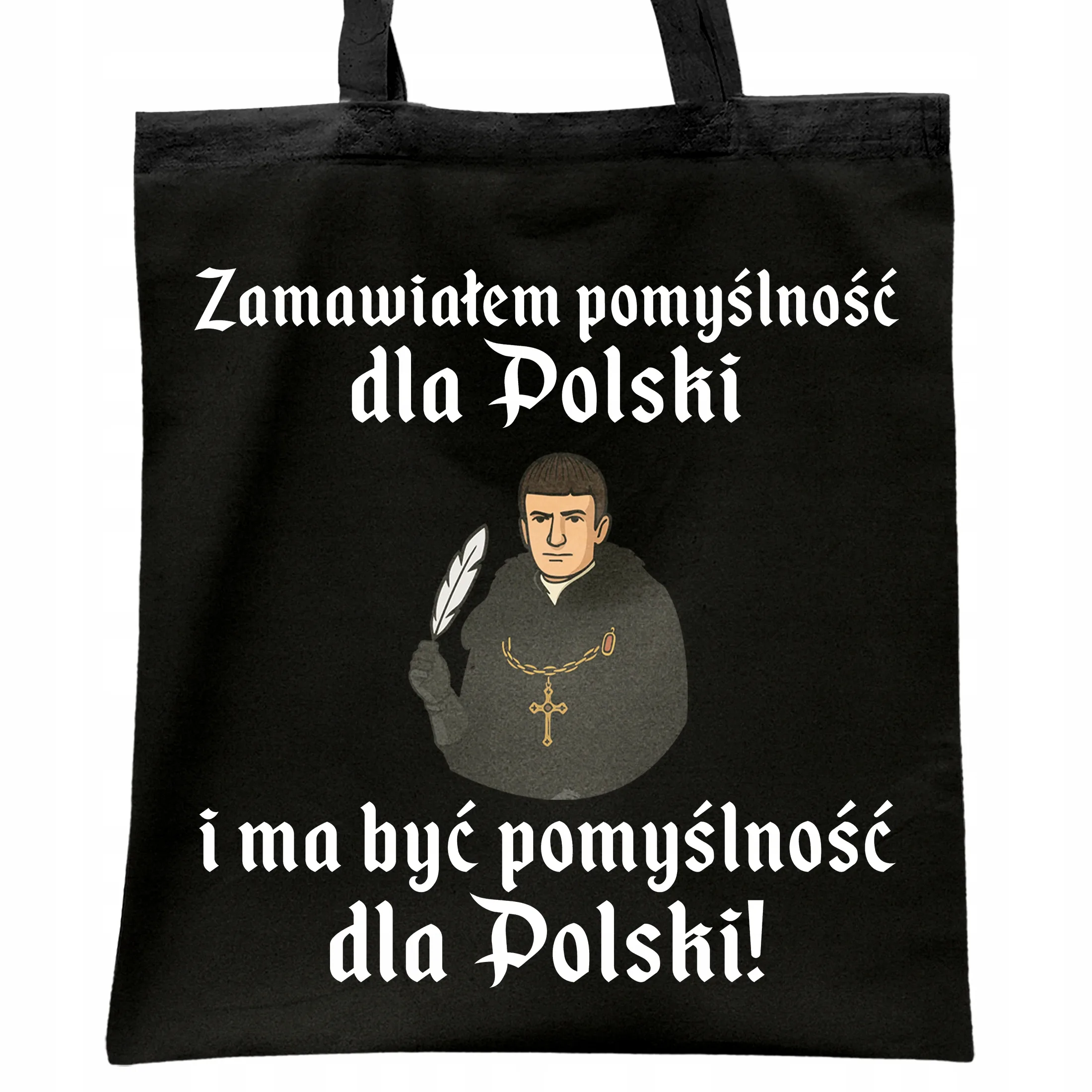 Torba bawełniana czarna na zakupy 1670 Zamawiałem Pomyślność Dla Polski