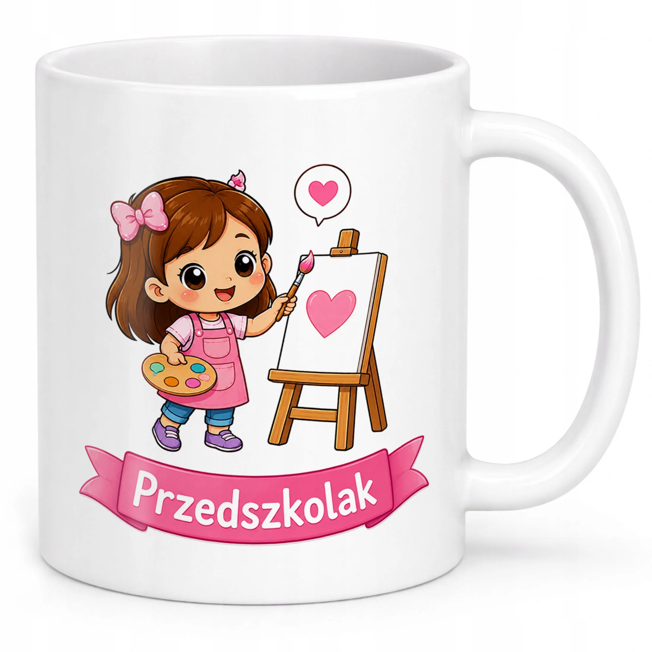 Biały Kubek z nadrukiem Przedszkolak Szkoła Dla Dzieci Prezent