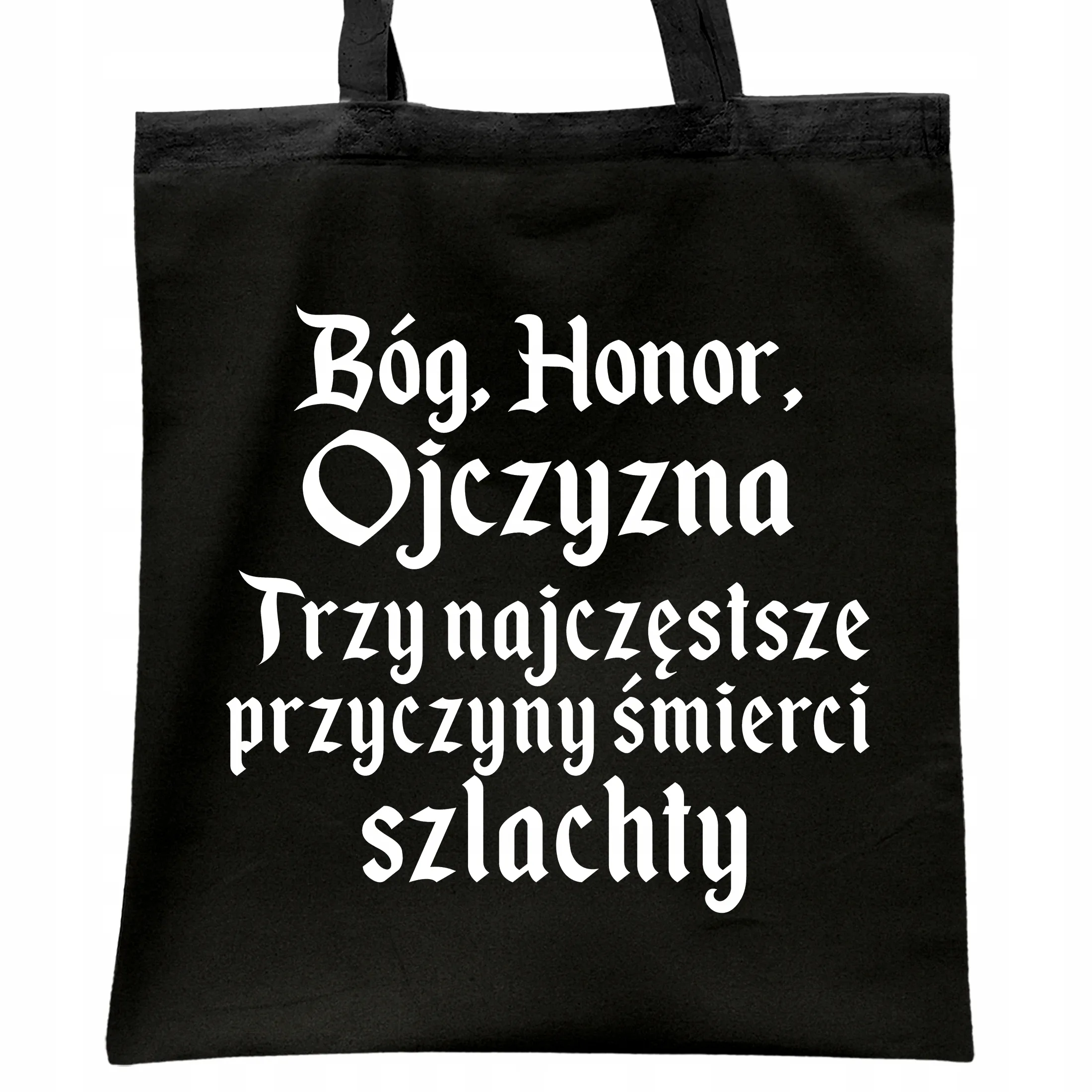Torba bawełniana czarna na zakupy 1670 Bóg Honor Ojczyzna