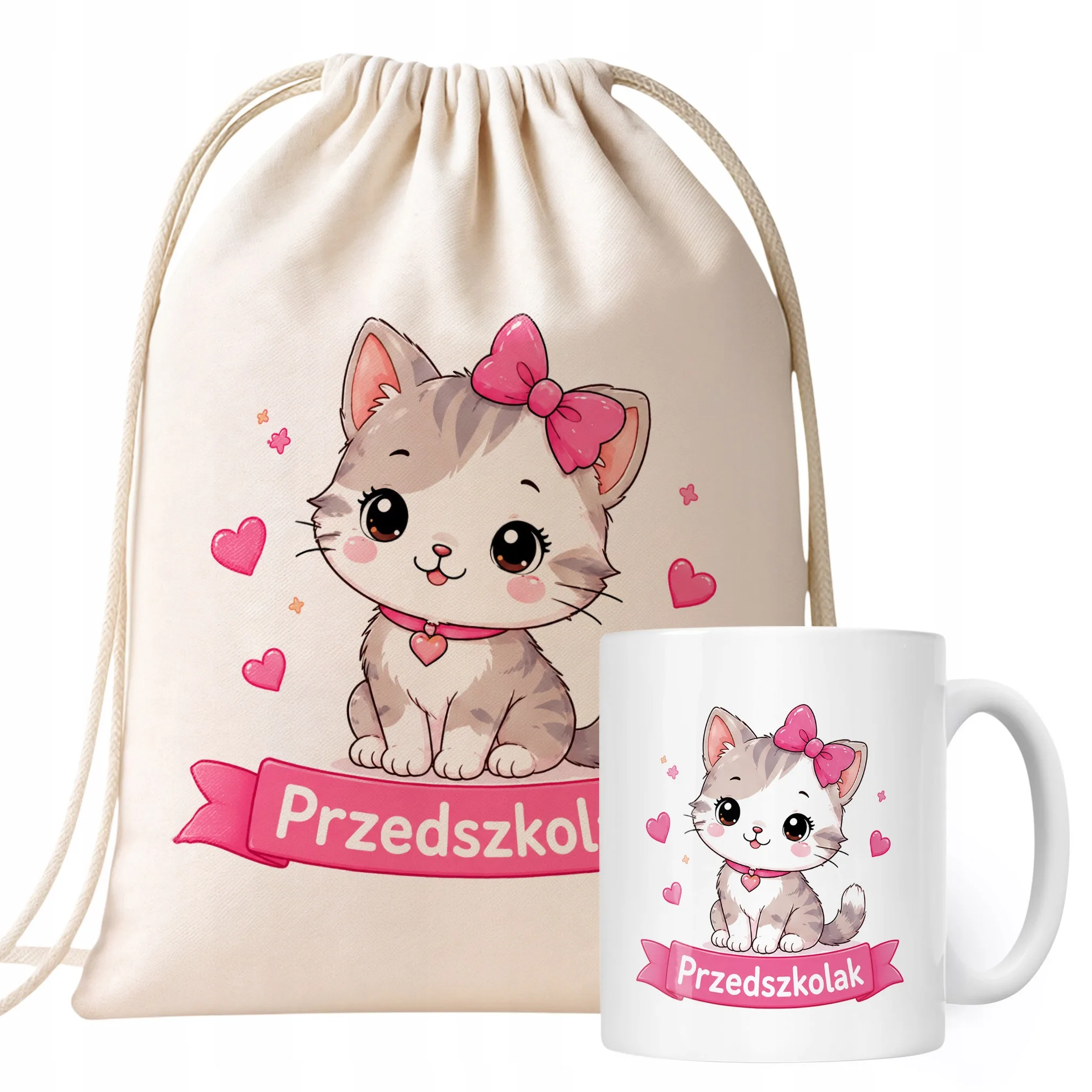 Zestaw Plecak Worek Kubek Z Nadrukiem Przedszkolak Szkoła Dla Dzieci