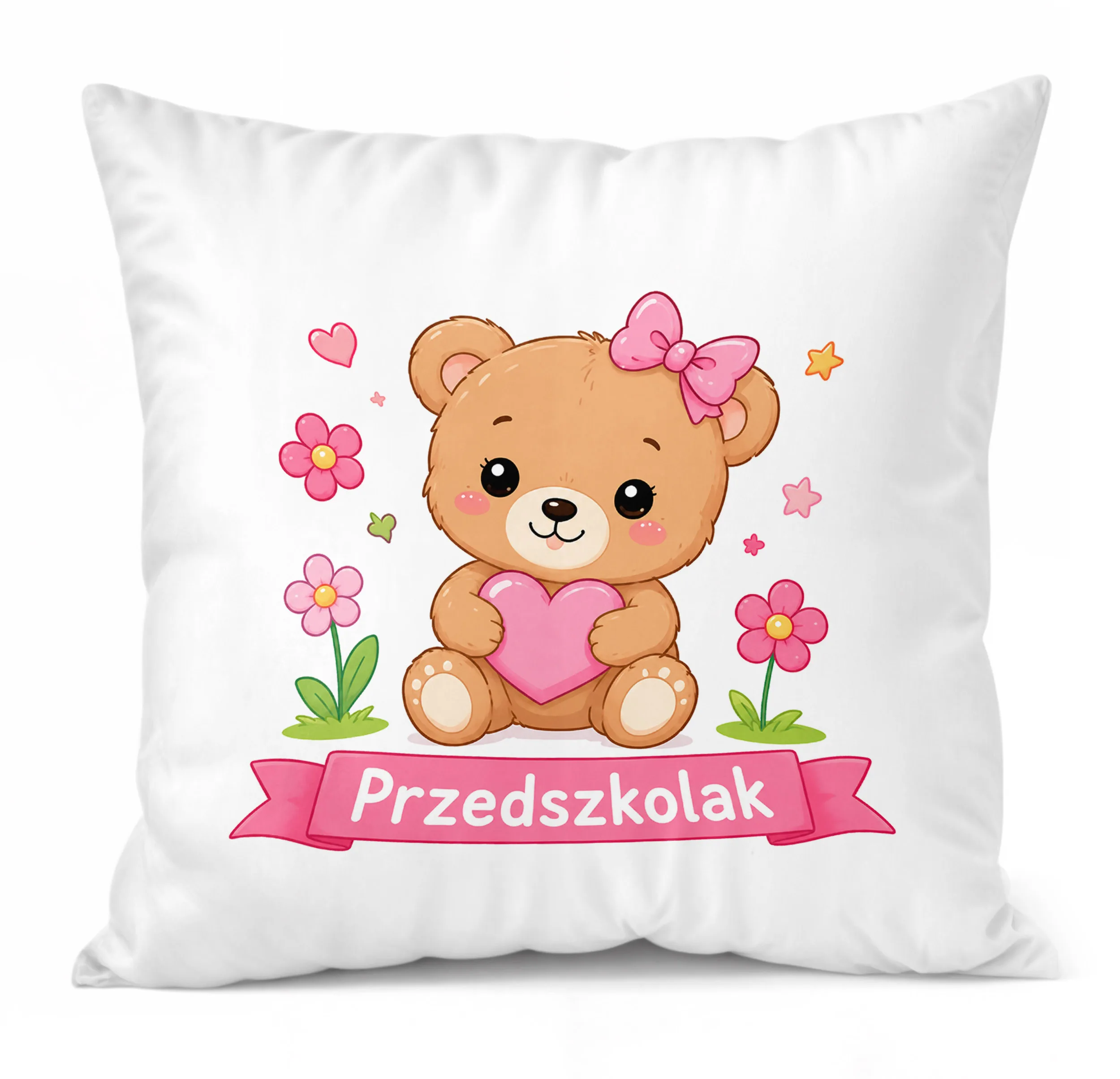 Poduszka Jasiek z nadrukiem 38x38cm Przedszkolak Dla Dzieci Prezent
