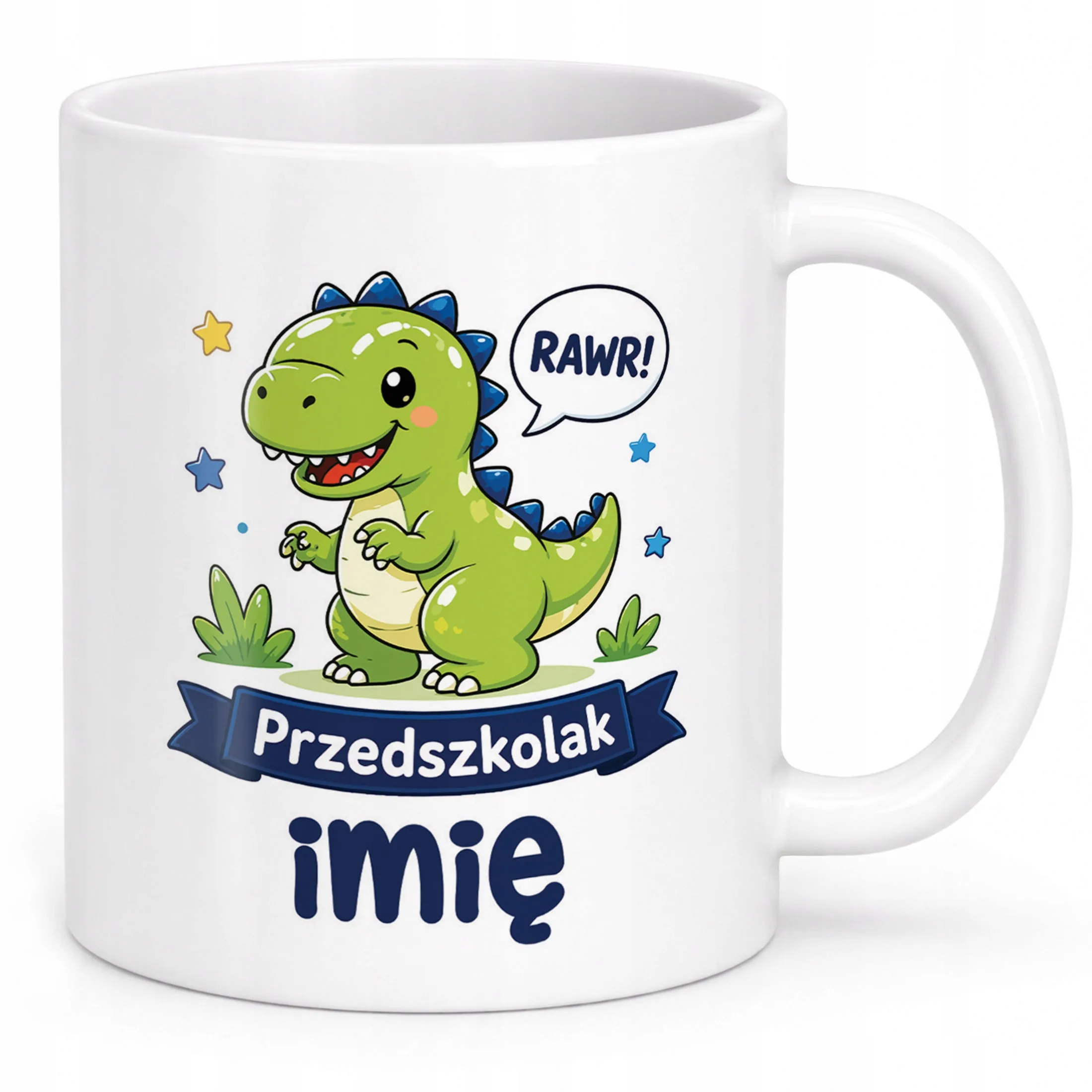 Biały Kubek z nadrukiem personalizowany Przedszkolak Szkoła Dla Dzieci