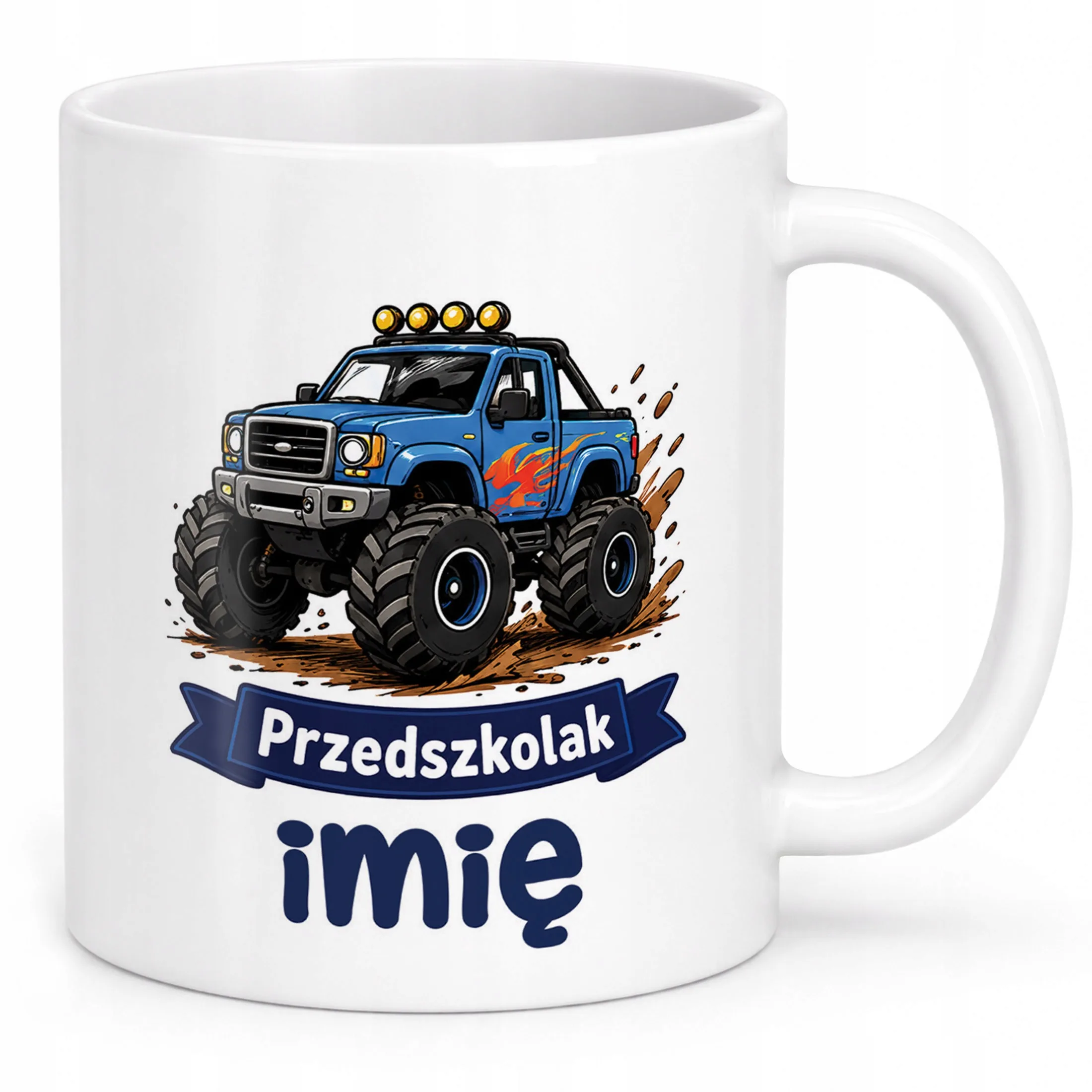 Biały Kubek z nadrukiem personalizowany Przedszkolak Szkoła Dla Dzieci