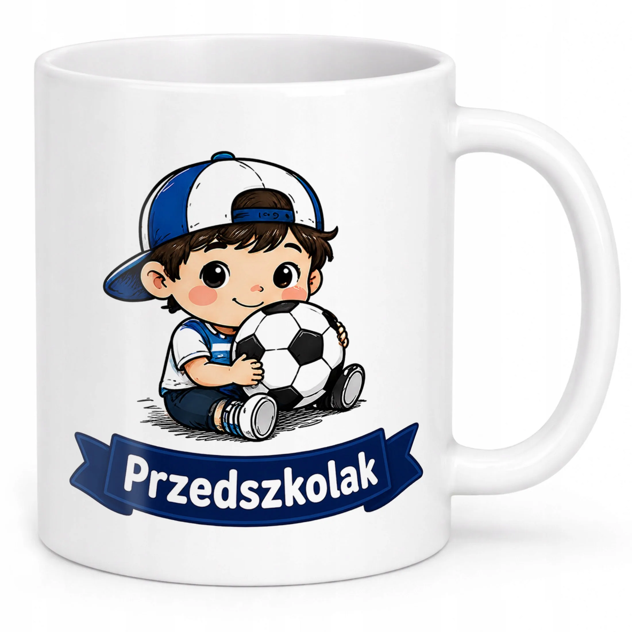 Biały Kubek z nadrukiem Przedszkolak Szkoła Dla Dzieci Prezent