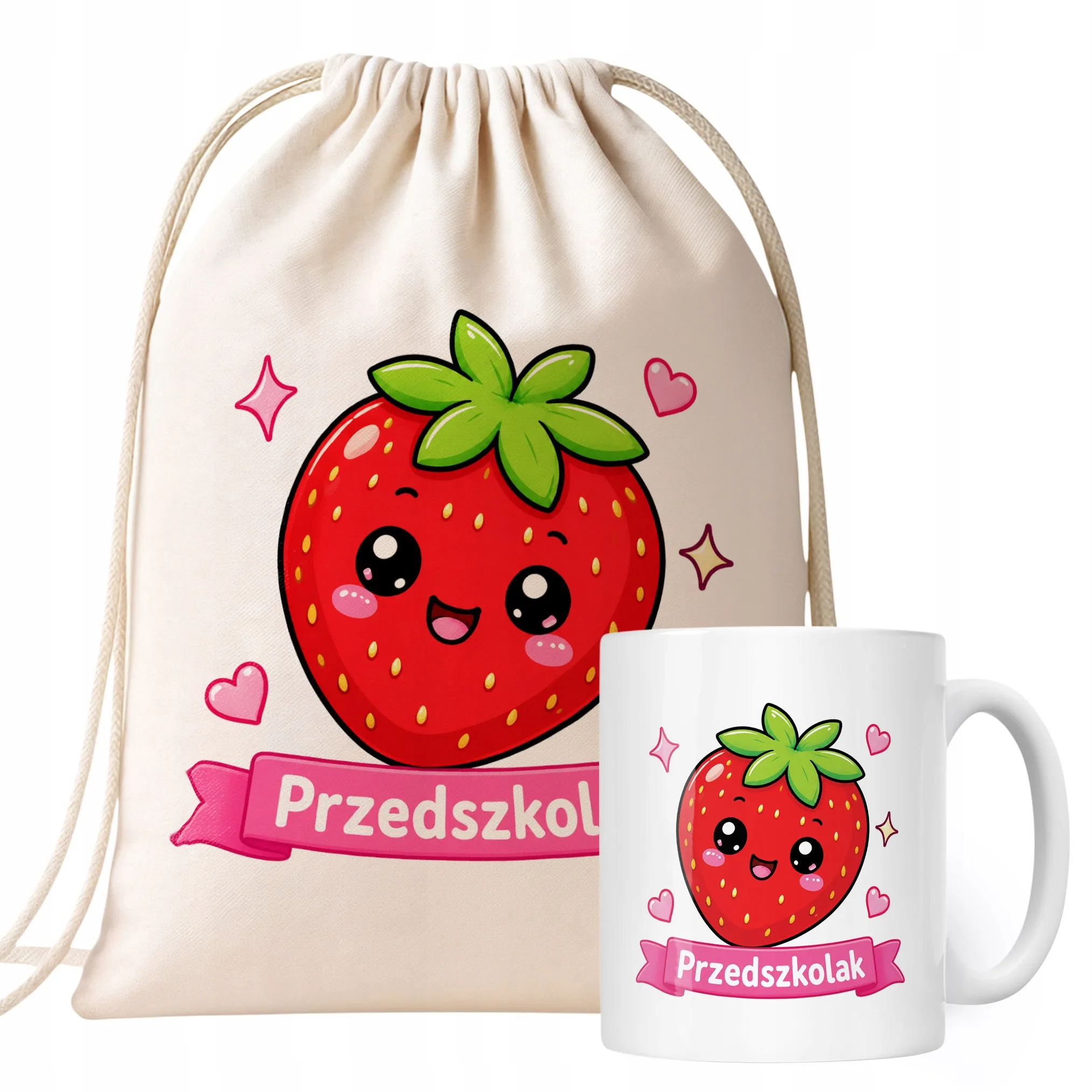 Zestaw Plecak Worek Kubek Z Nadrukiem Przedszkolak Szkoła Dla Dzieci