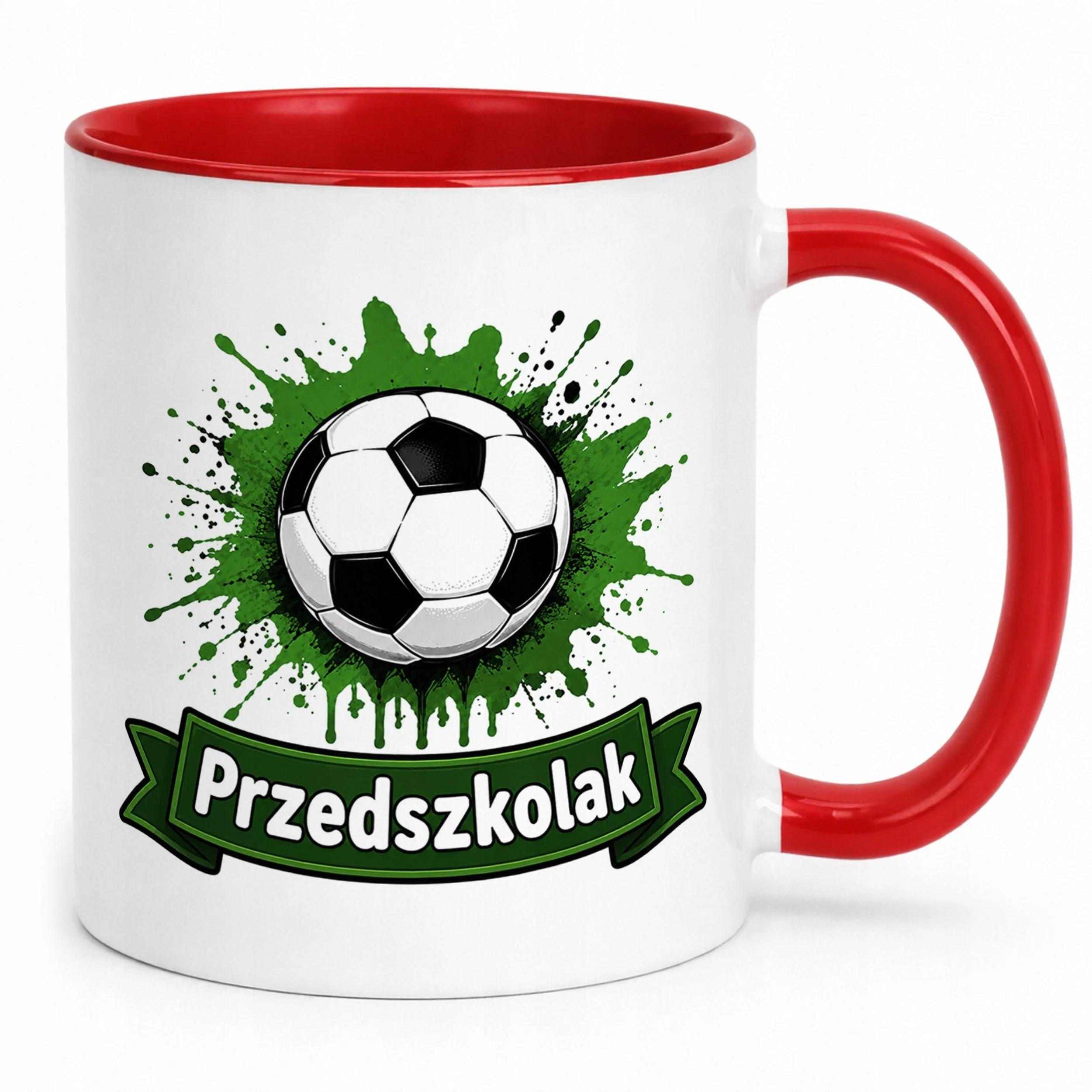 Kubek Czerwony z nadrukiem Przedszkolak Szkoła Dla Dzieci Prezent