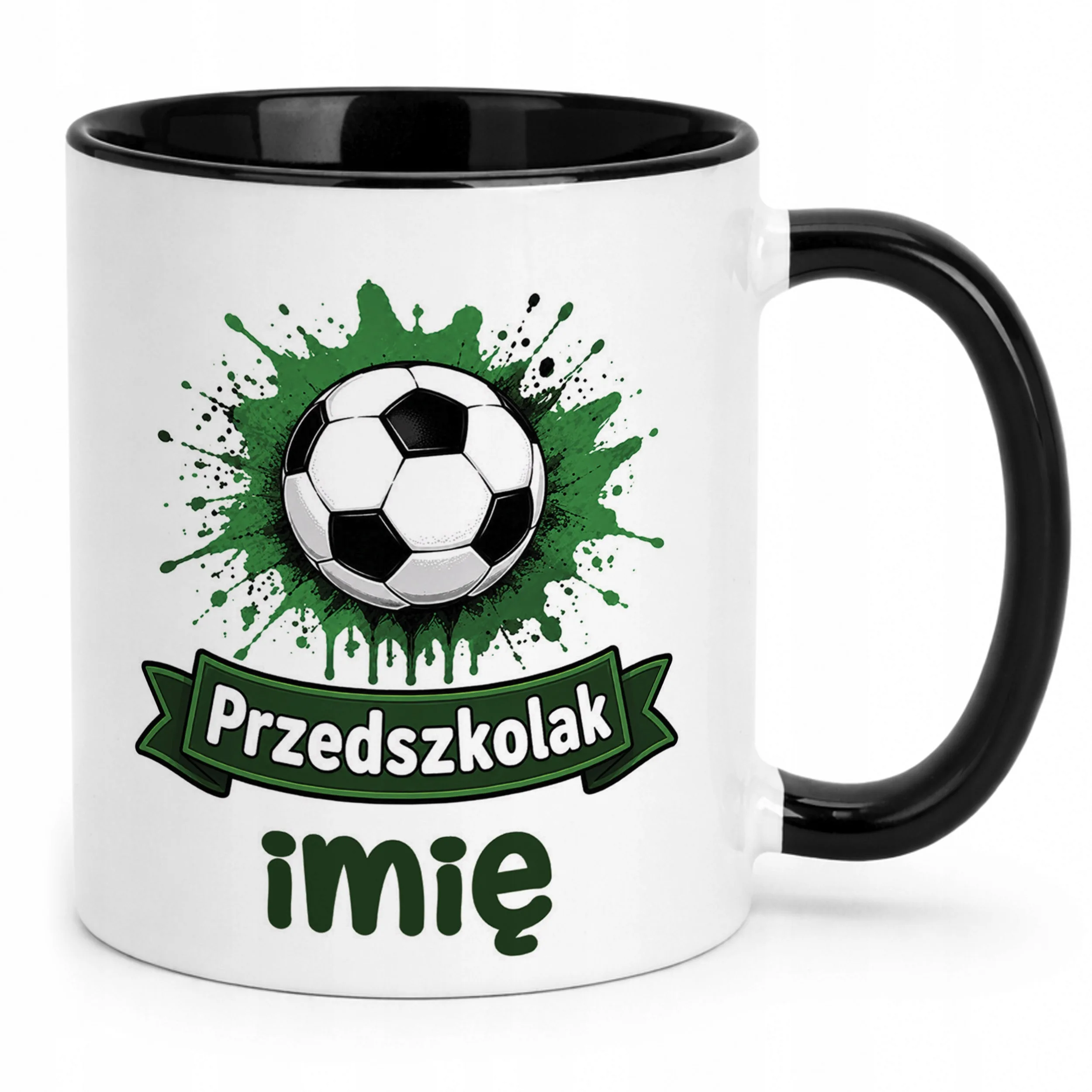 Kubek Czarny z nadrukiem personalizowany Przedszkolak Szkoła Dla Dzieci