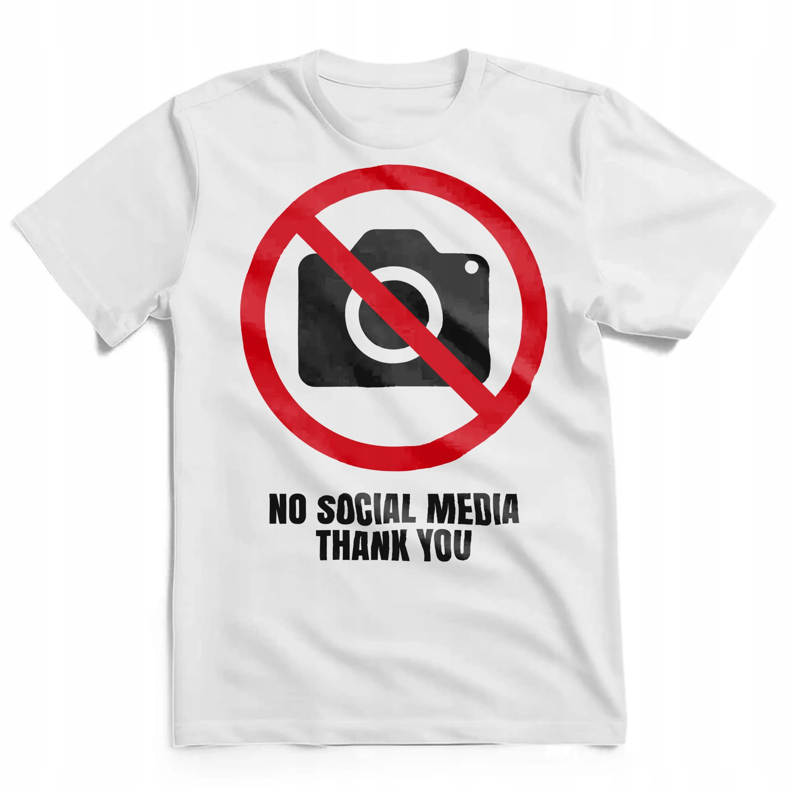 Koszulka męska biała #NoSocialMedia Bez Social Mediów rozmiar L