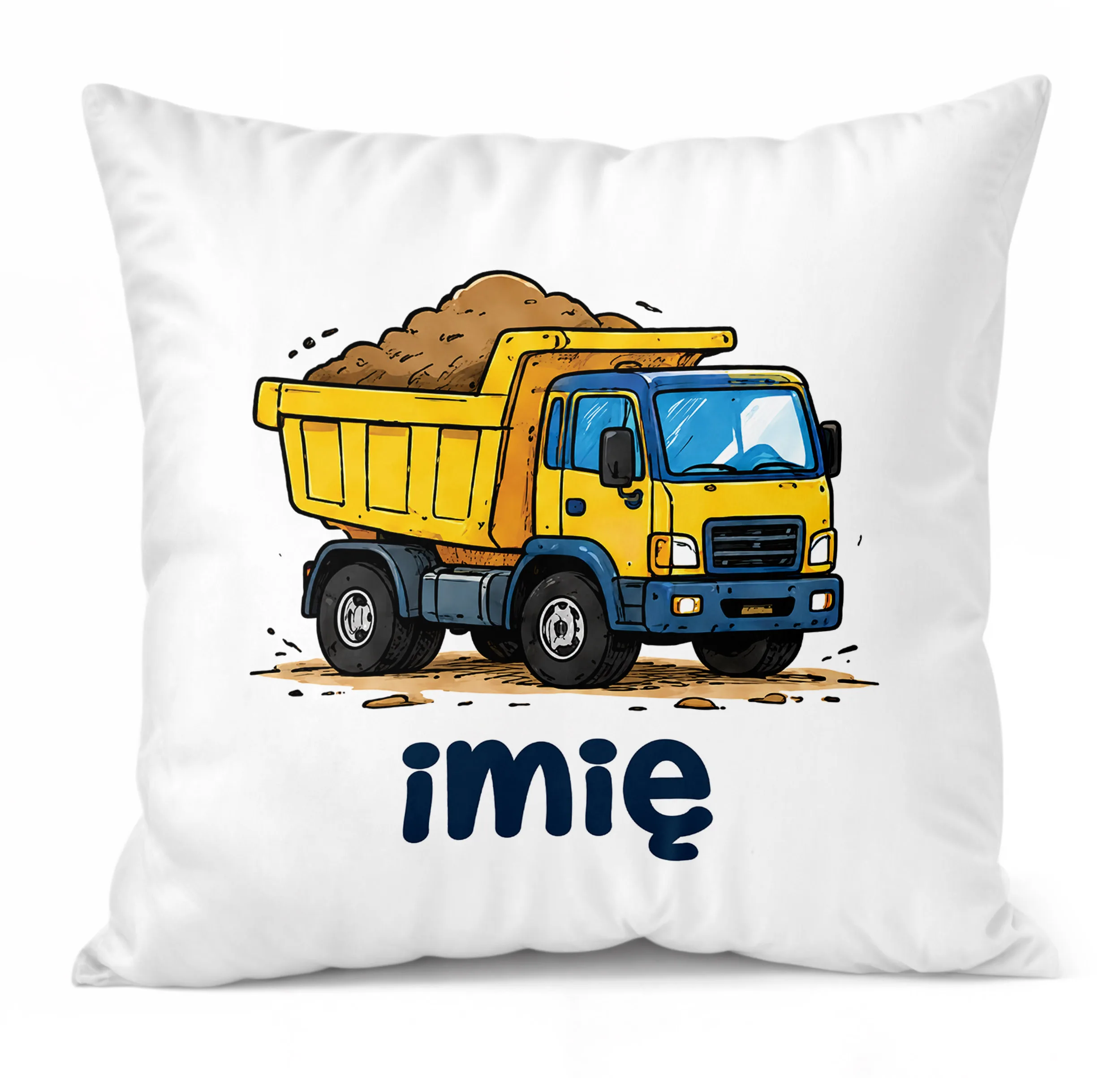 Poduszka Jasiek Personalizowana z nadrukiem 38x38cm Ciężarówka Prezent