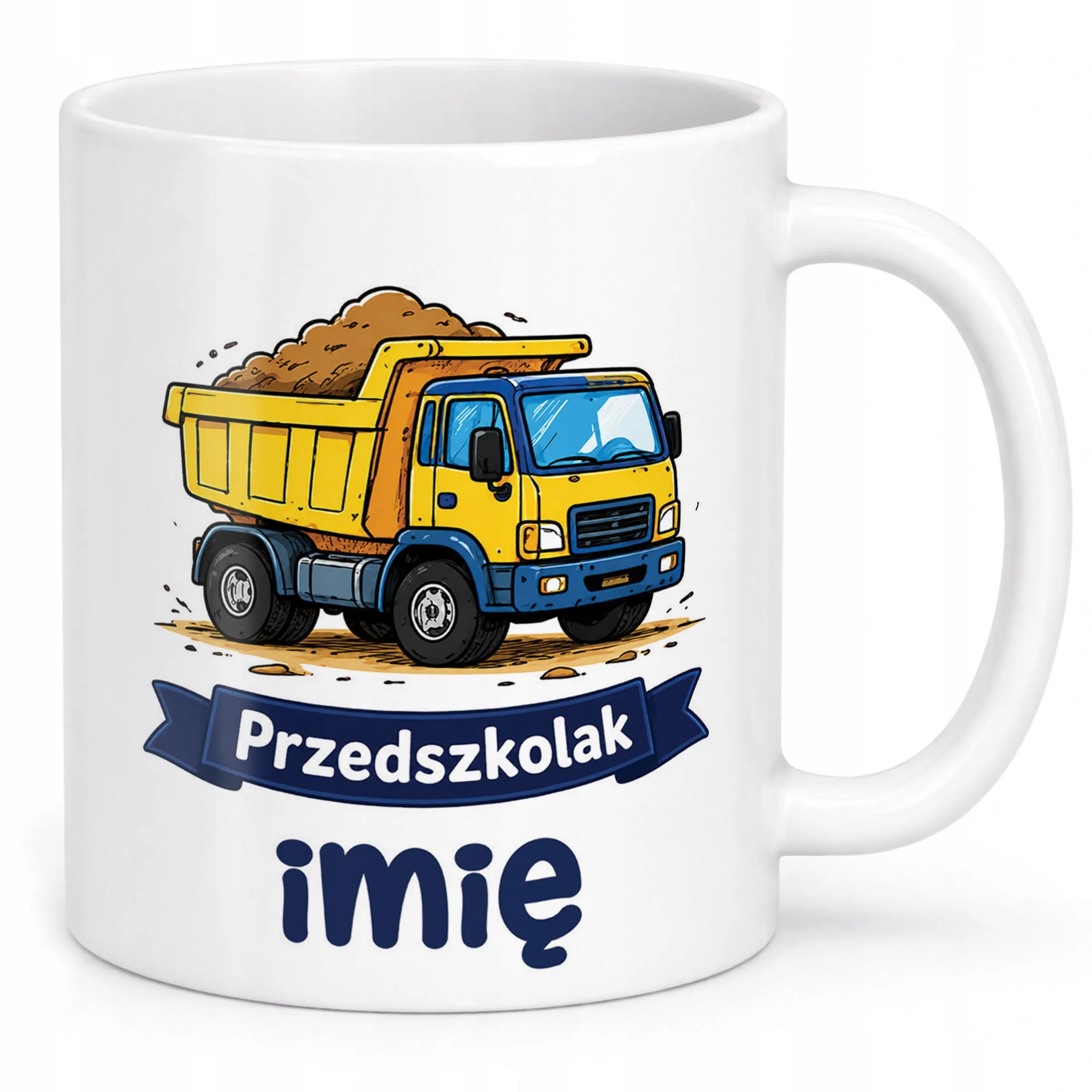 Biały Kubek z nadrukiem personalizowany Przedszkolak Szkoła Dla Dzieci