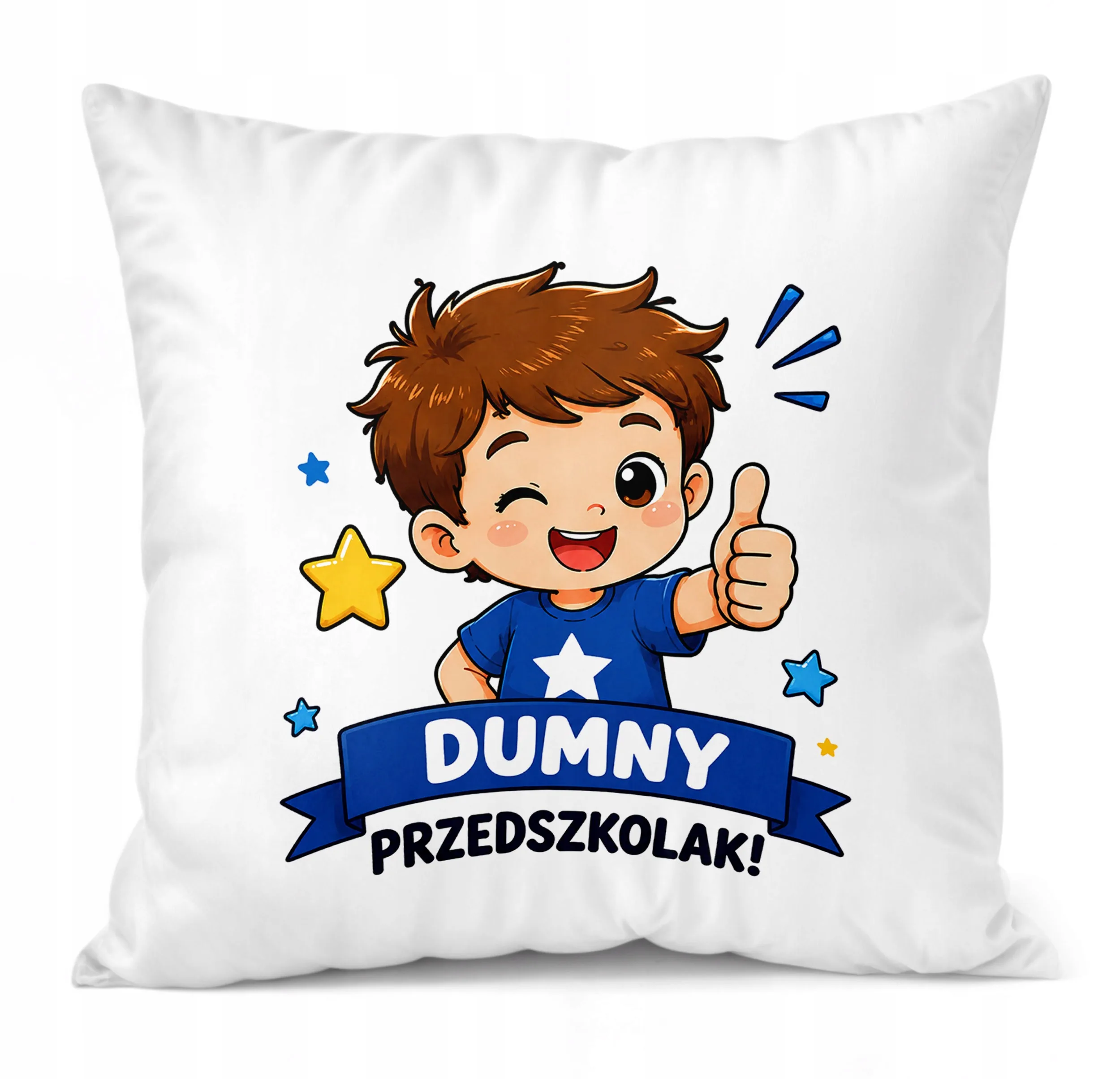 Poduszka Jasiek z nadrukiem 38x38cm Przedszkolak Dla Dzieci Prezent